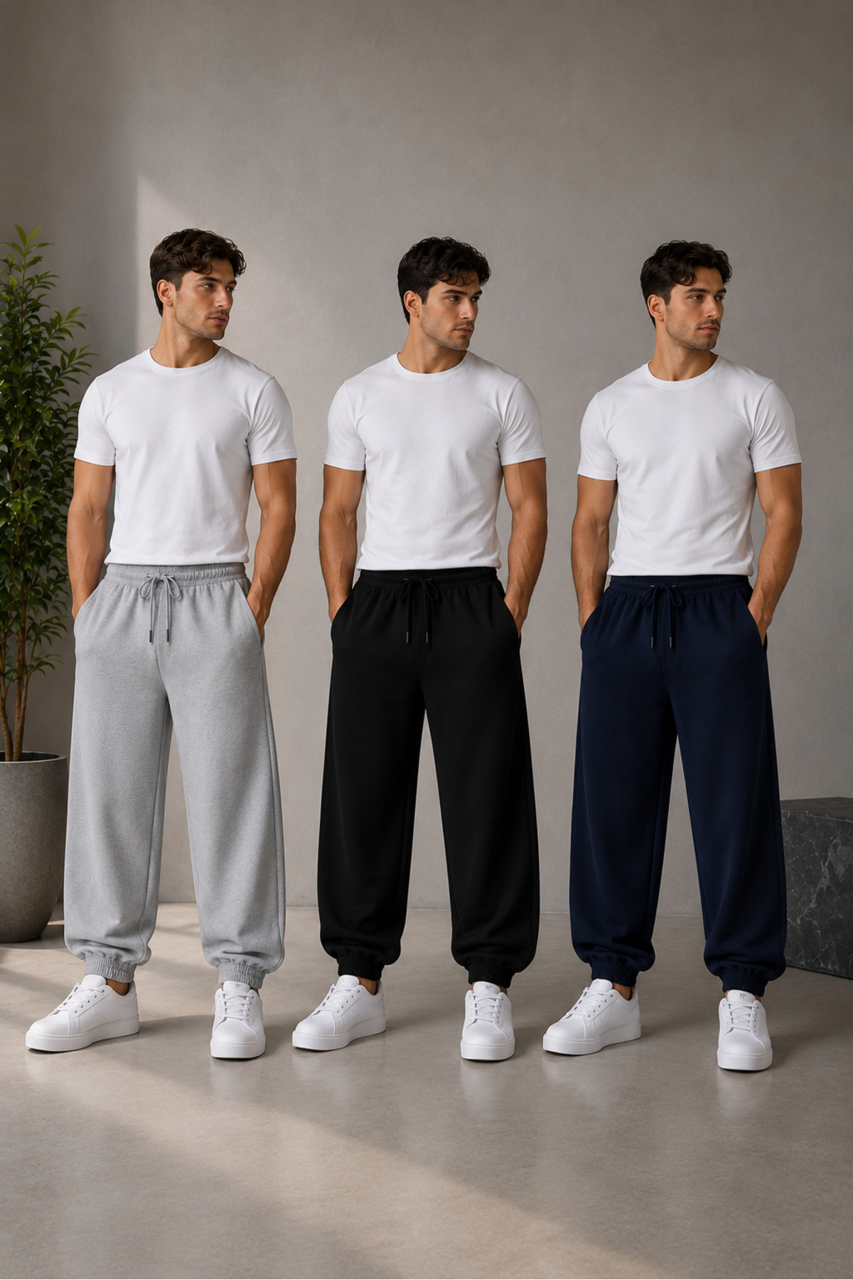 NETTENSTORE erkek avantajlı paket jogger eşofman altı spor eşofman altı