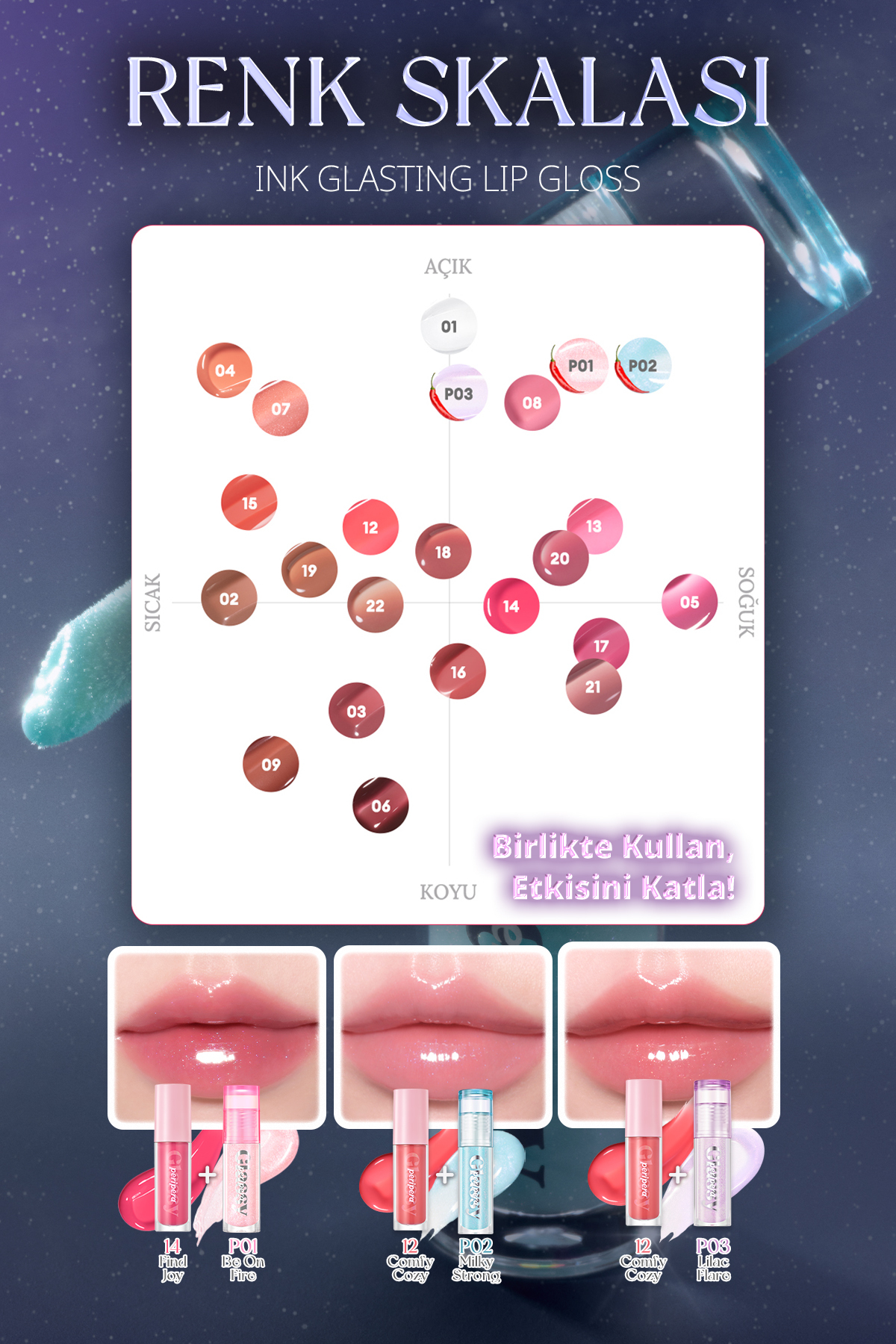 Lila Simli Dudak Dolgunlaştırıcı Gloss Ink Glasting Lip Gloss (P03 Lilac Flare) — صورتی 5568 — تصویر 4 از 8