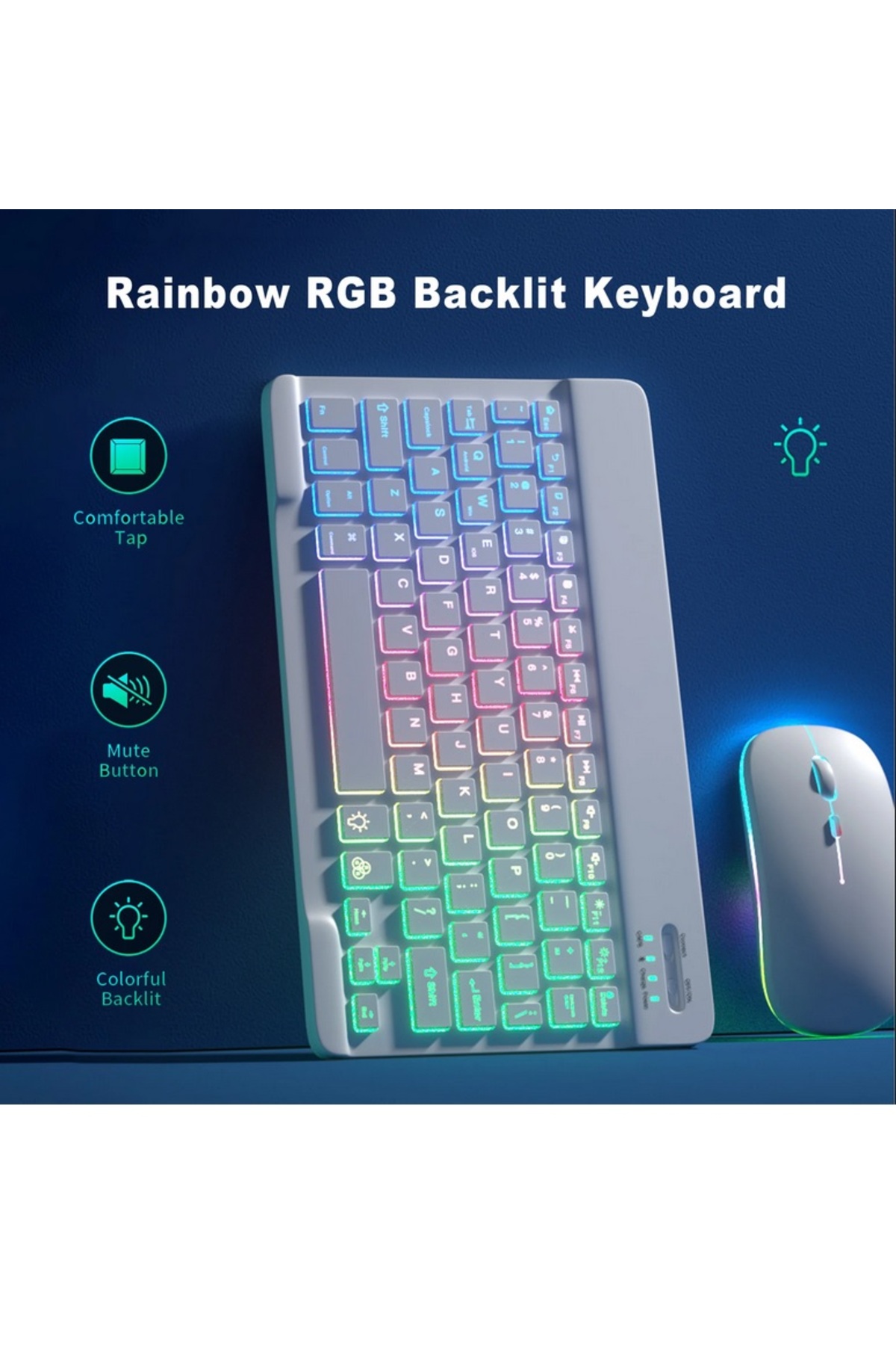 Tastech TMK-09 Şarjlı RGB Işıklı 2.4Ghz Usb Wireless Kablosuz ve