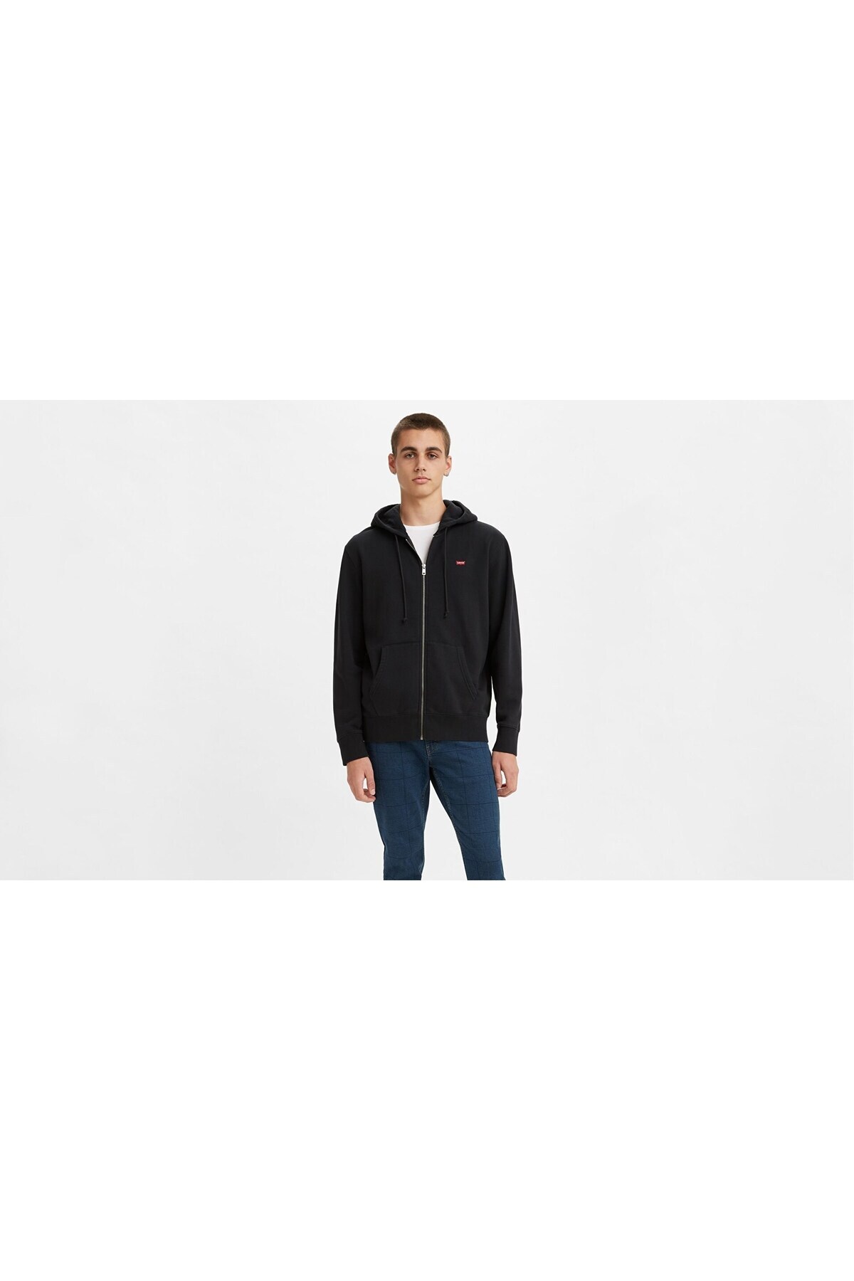 سویشرت کلاه‌دار مردانه مشکی زیپ‌دار Core Zip Up مدل A4915-0001 لیوایز سویشرت Levi's