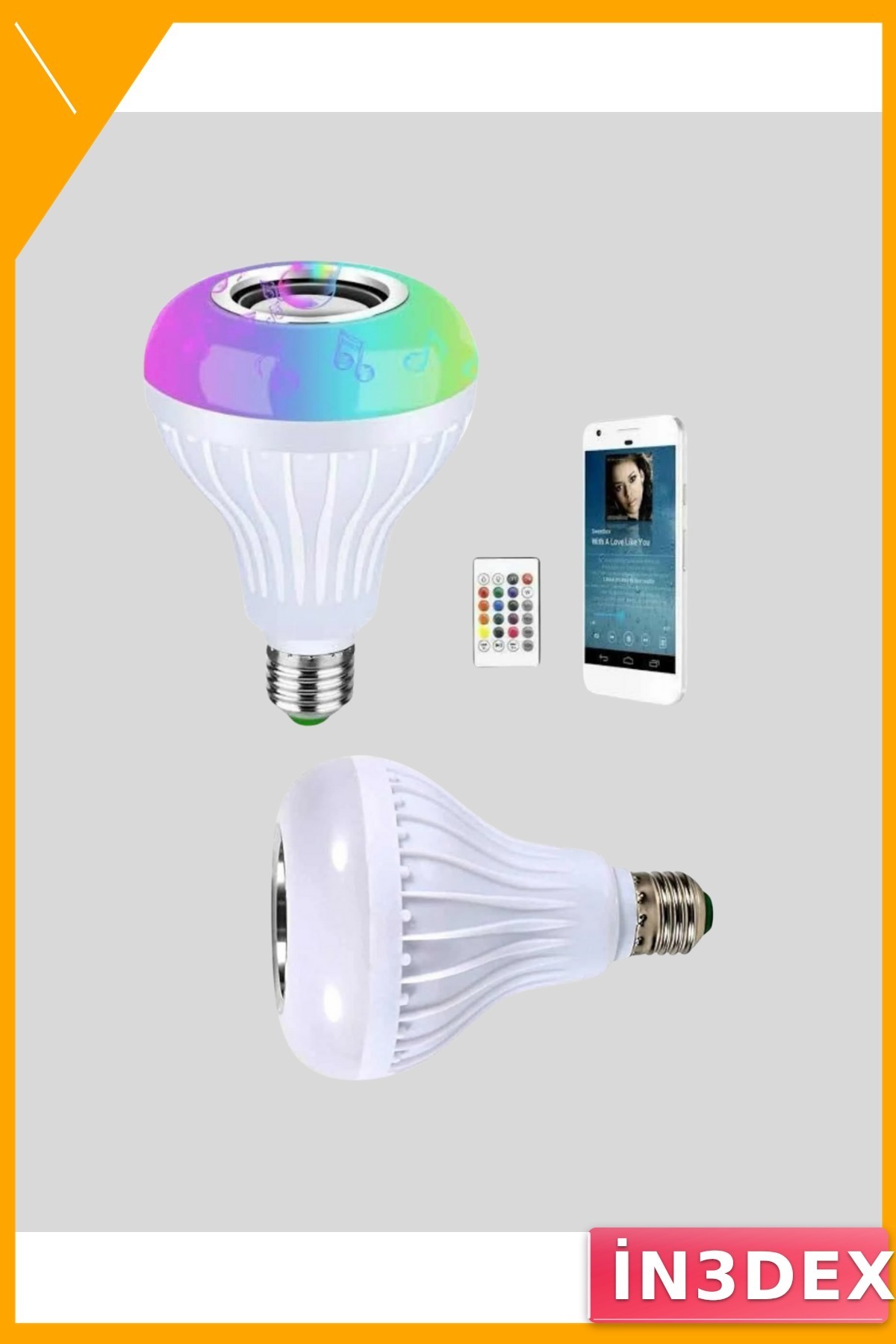 12W E27 Bluetooth Hoparlörlü LED Ampul RGB Renk Değiştiren