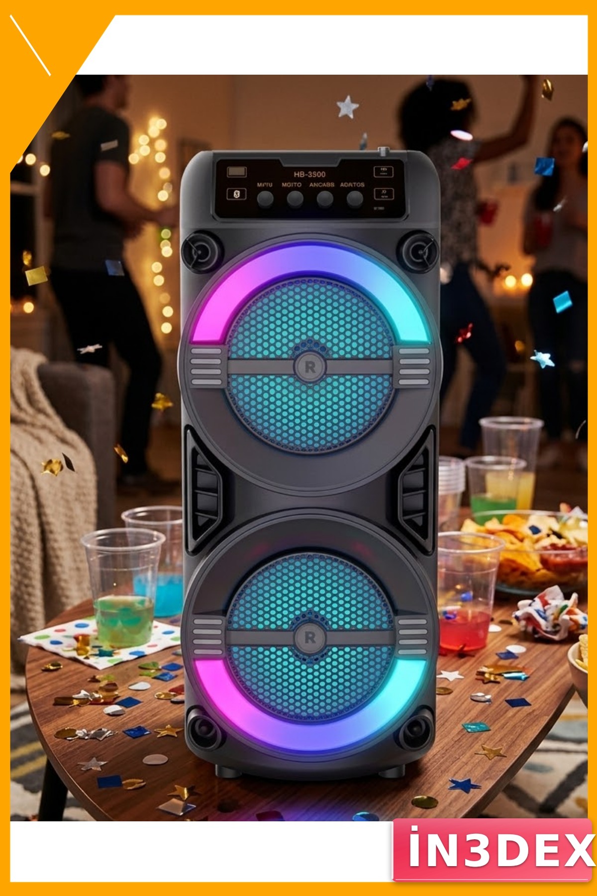 Kablosuz Bluetooth Hoparlör LED Işıklı USB TF Kart Destekli Taşınabilir
