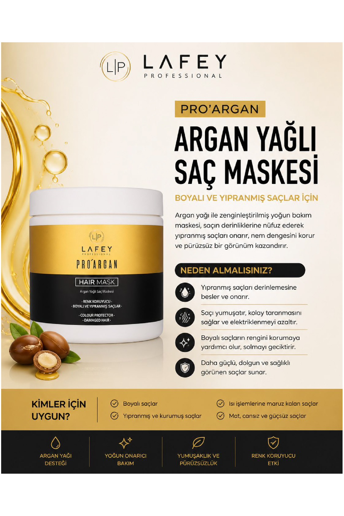 PROARGAN Argan Yağlı Besleyici & Parlaklık Veren Etkili Saç Şampuanı 1000 ml + Maske 500 ml — PARG04741995 — تصویر 5 از 5