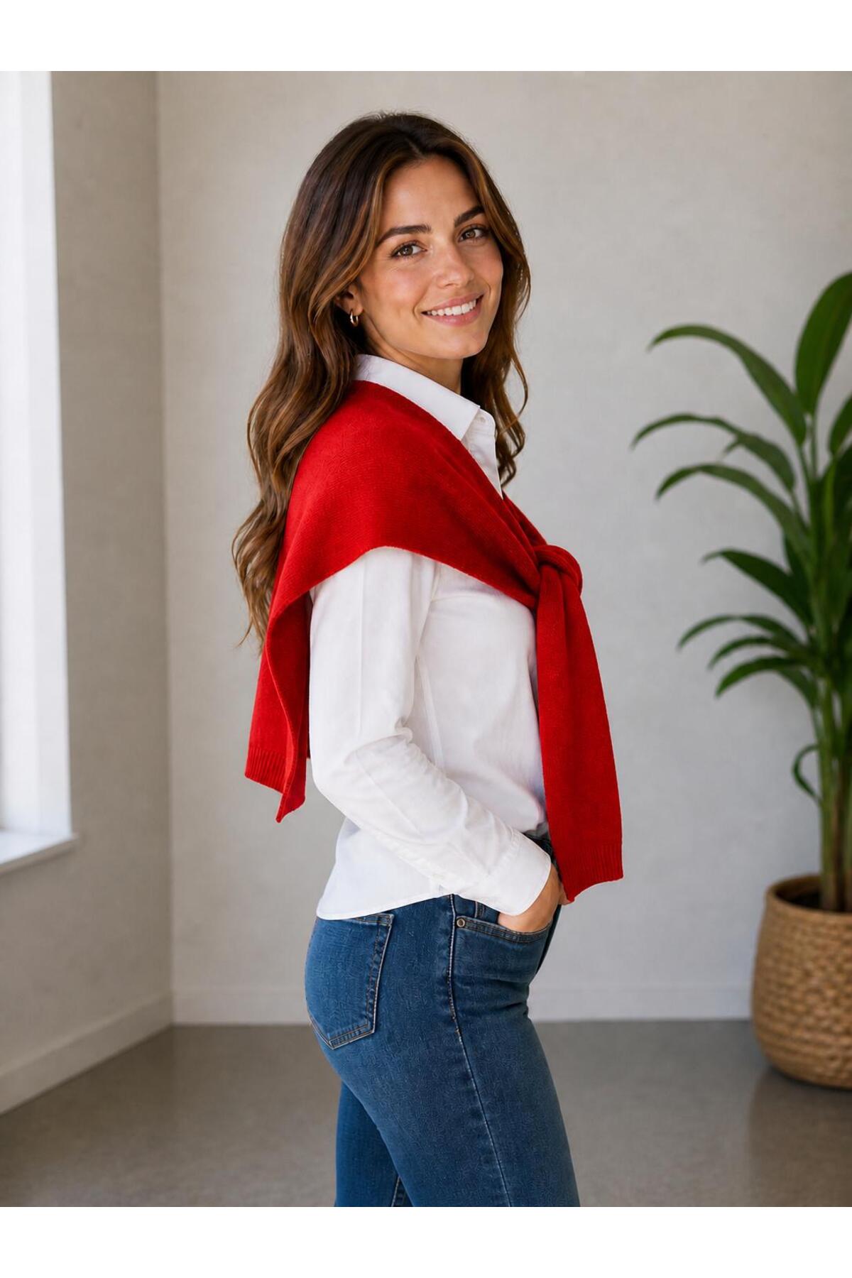 esma trend Kare Parçalı Patchwork Atkı-Spor Triko Örme Omuz Atkısı Unisex Boho Şal-Atkı görsel 2