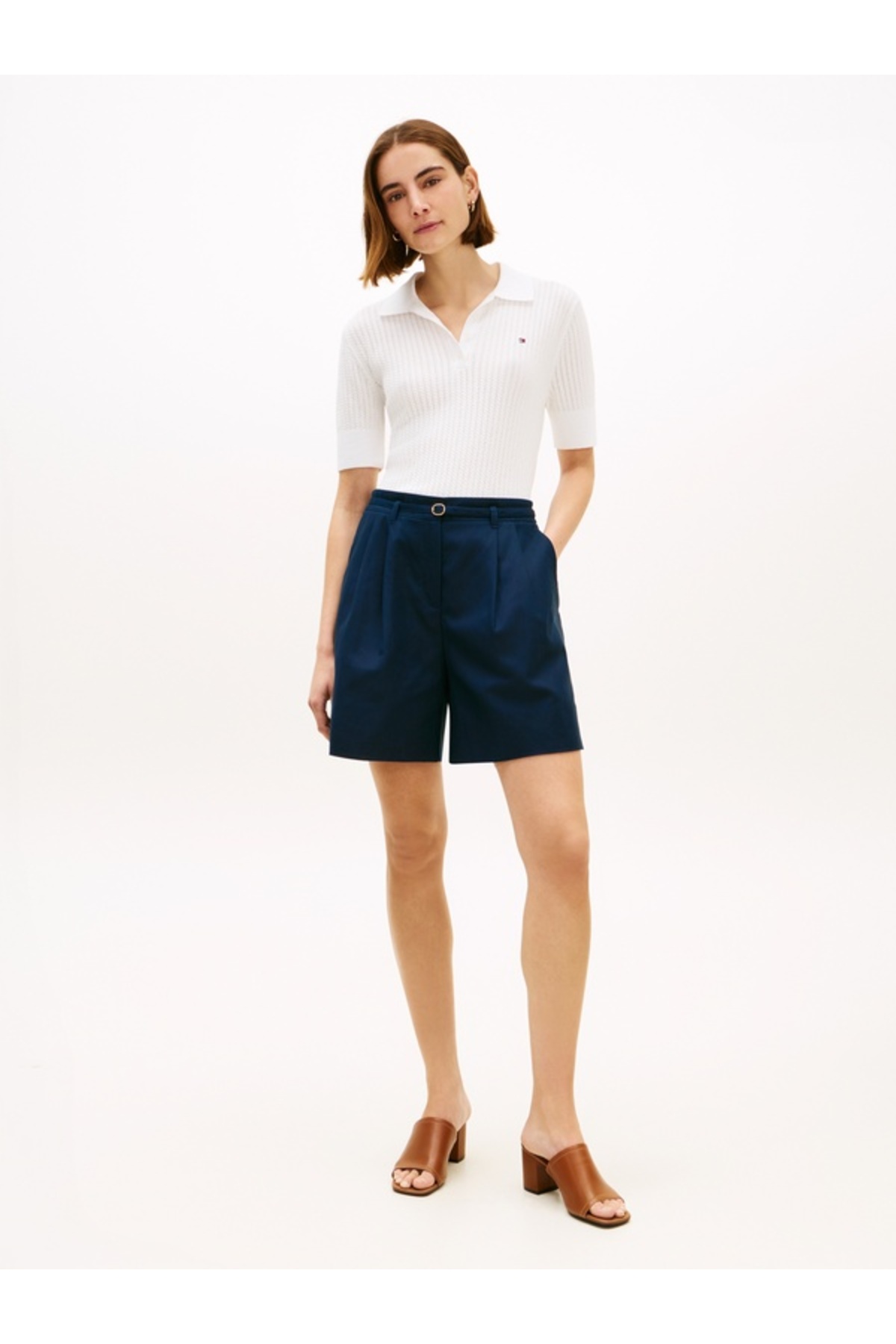 تامی هیلفیگر پولو شرت زنانه POINTELLE مدل S/S پولو - سفید - WW0WW49362