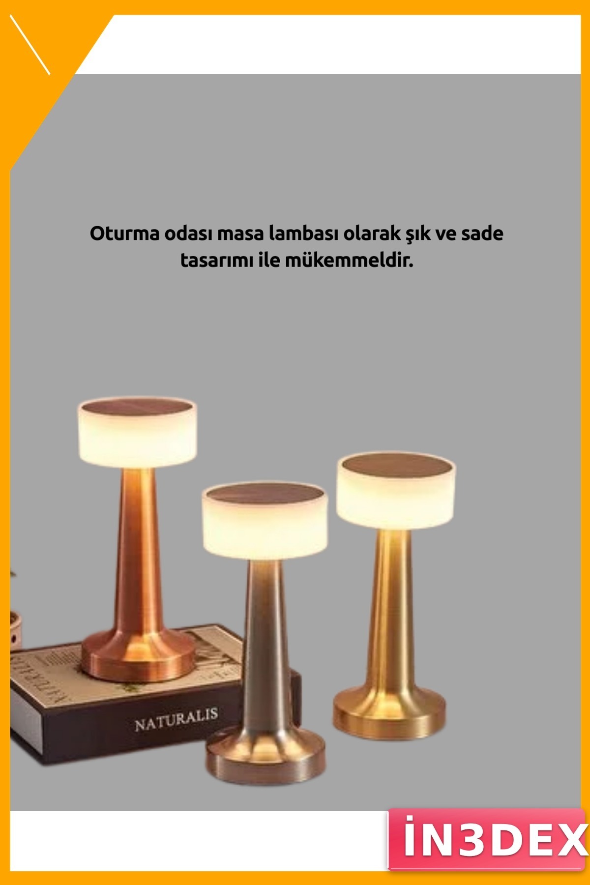Kablosuz Dokunmatik Masa Lambası 3 Kademeli Parlaklık USB Şarjlı