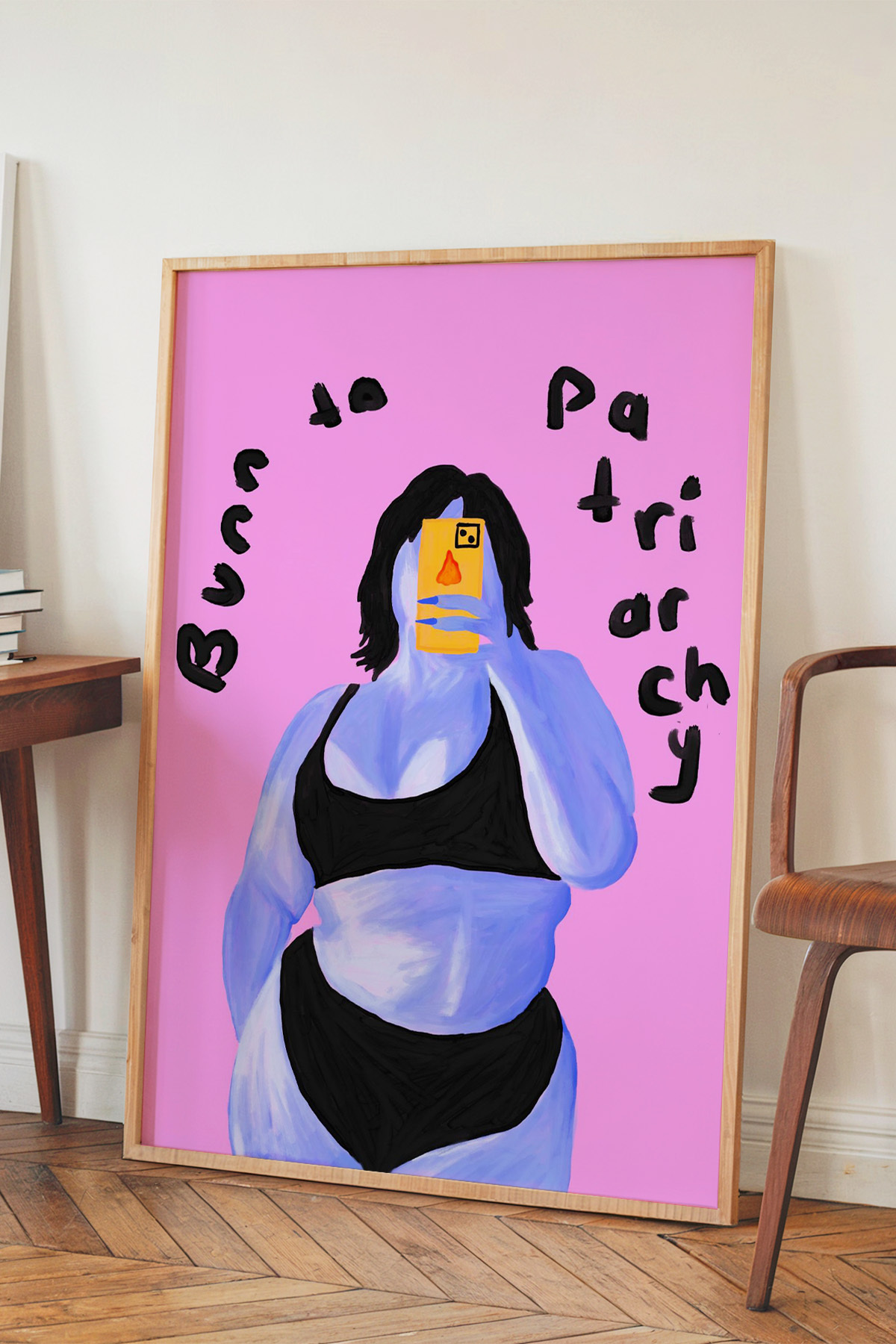 Feminist Kadın Poster Beden Pozitif Modern Portre Duvar Dekoru Çerçevesiz