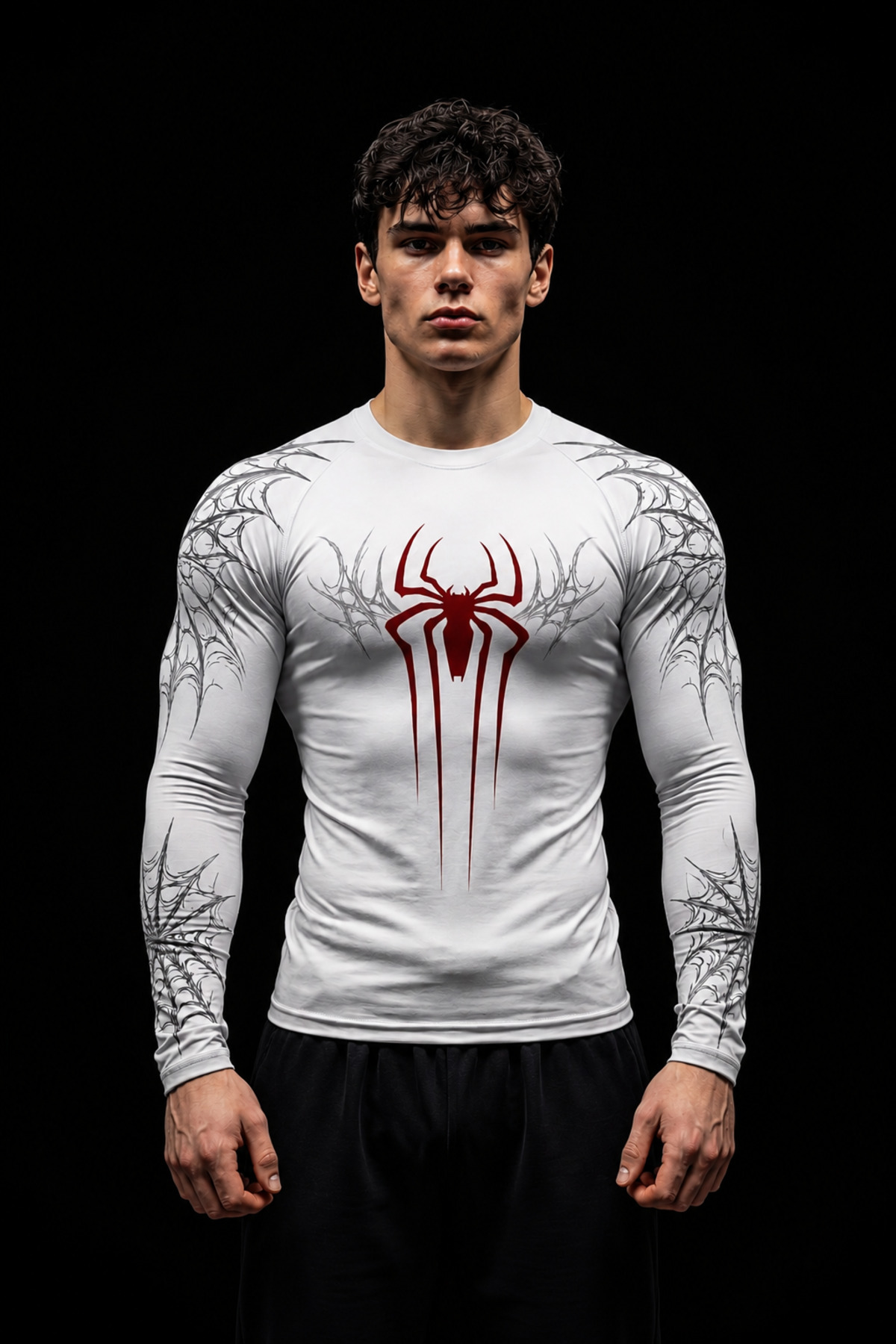 Stylovi Series | White Premium Compression Gym Body - Ultra Esnek, Slim Fit T-Shirt görsel 3