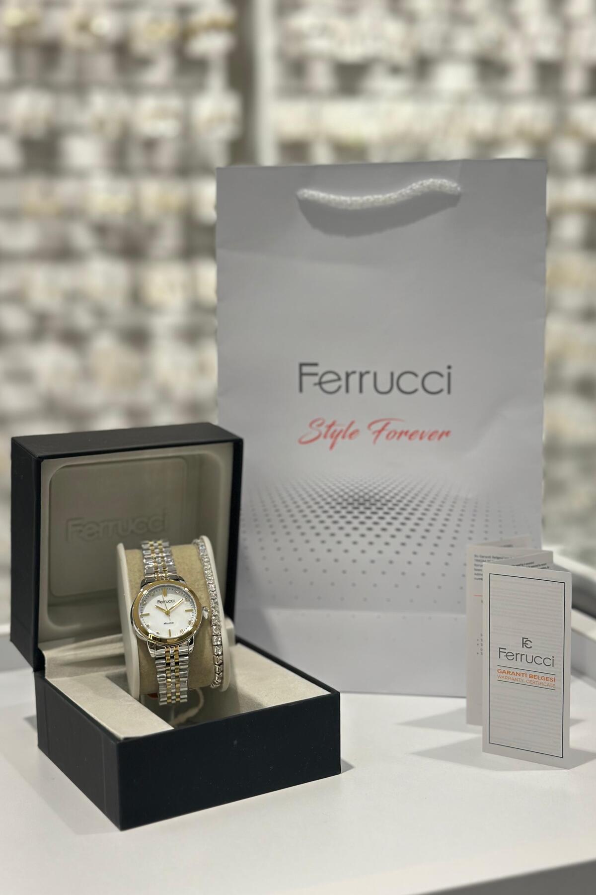 Ferrucci Çelik Kordon Su Geçirmez Garantili Kadın Kol Saati görsel 8