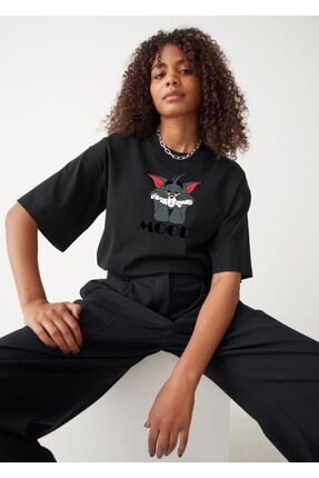 Hira Clothing Kadın Yumuşak Kumaşlı %100 Organik Pamuklu Baskılı Regular Basi...