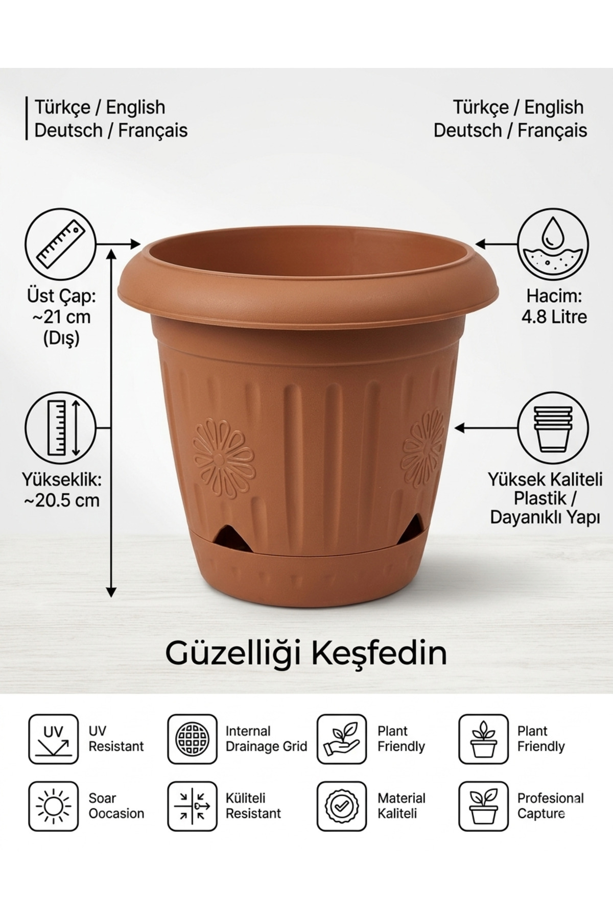 freegarden SAKSI KENDİNDEN ALTLIKLI 4,80 LT HAK YONCA SERİSİ NO:4