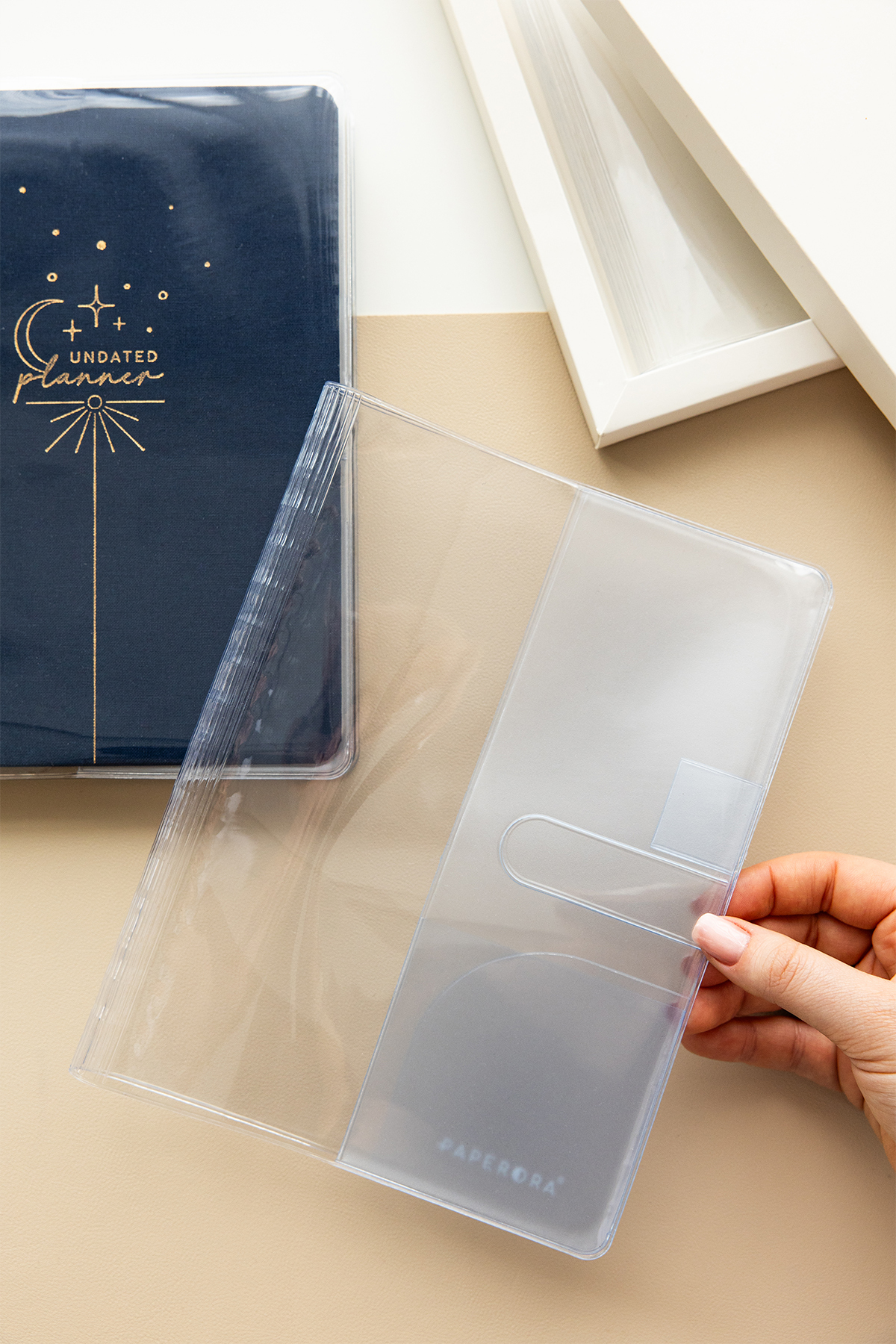 PAPERORA Charm Takılabilen A5 Şeffaf Ajanda Defter Kılıfı – Spiralli Lastiksiz Modellerle Uyumlu