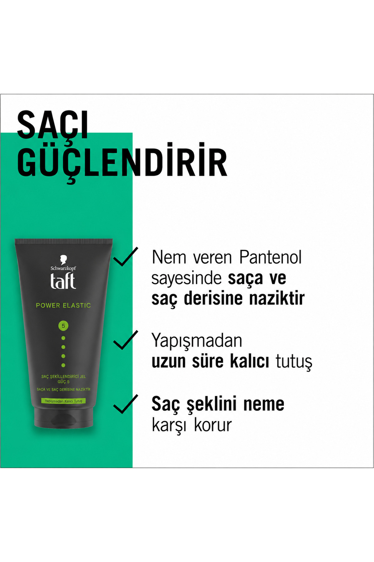 Power Elastic Saç Şekillendirici Krem Jel Panthenollü 150 ml — 4015100810929 — تصویر 3 از 6