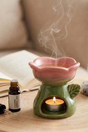 memyap Seramik Buhurdanlık – Minimal Tasarım Tealight Uyumlu Esans Buhurdanlı...