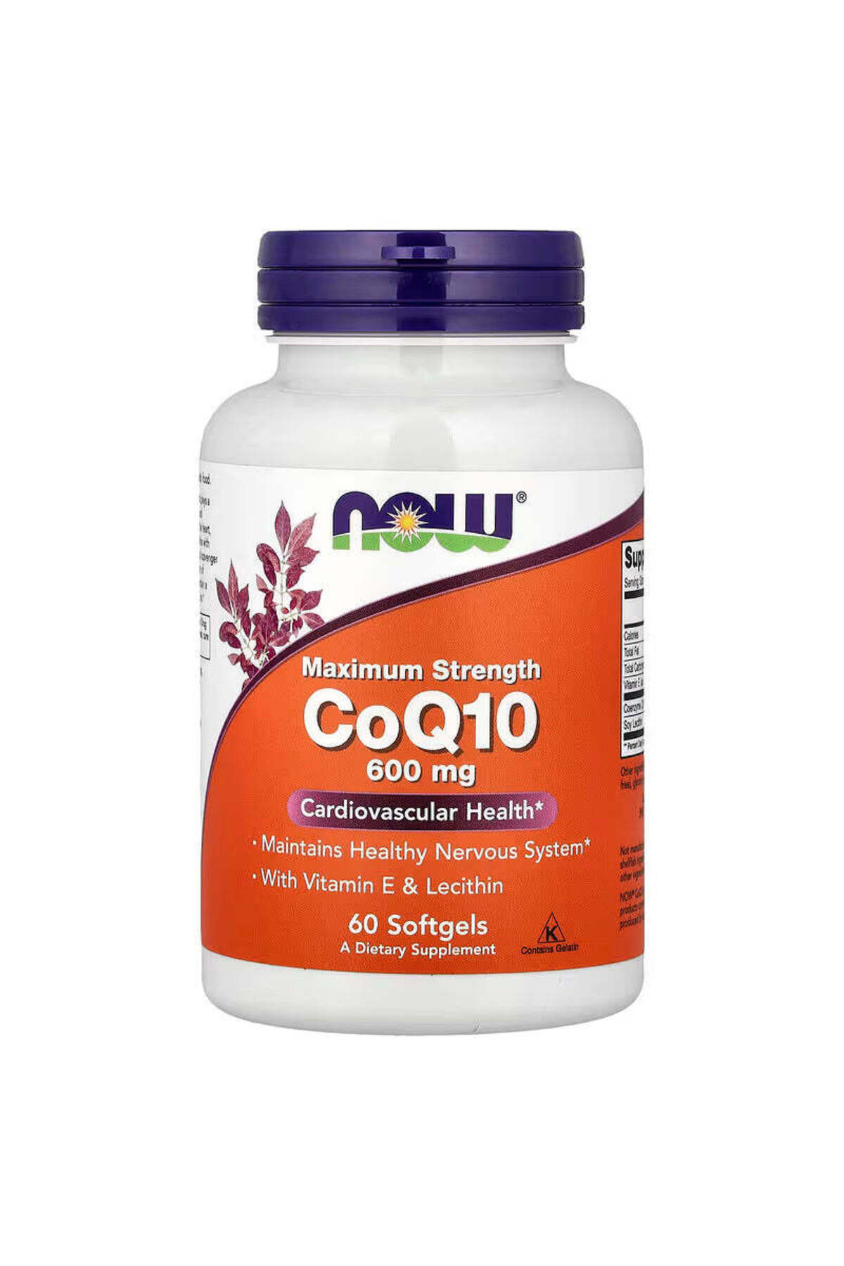 Now Foods CoQ10 Coenzyme Ubiquinone With Vitamin E & Lecithin 60