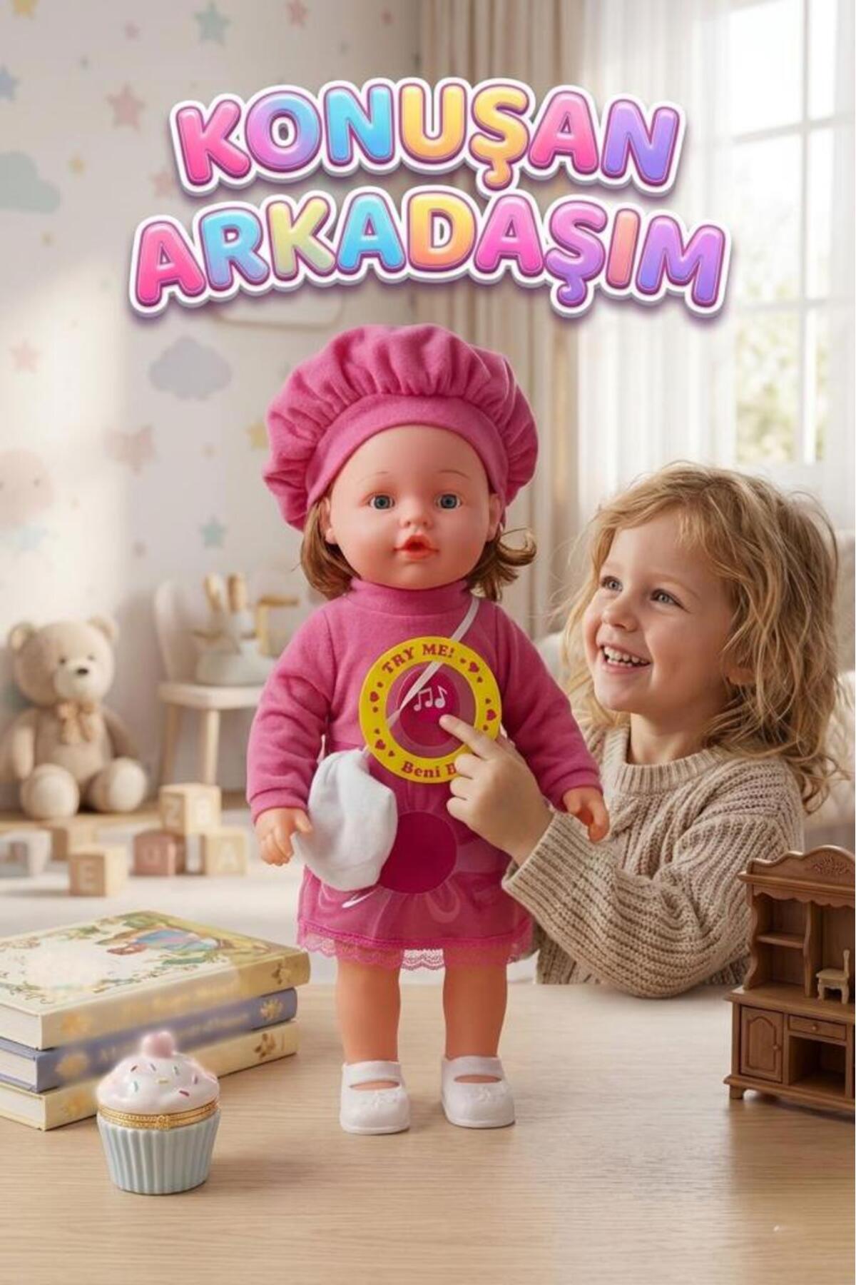 Tıfıl Toys 50cm Türkçe Konuşan Oyuncak Ezgi Bebek Kafası Kolları