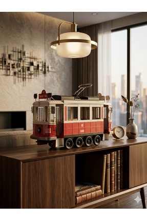 HEDİYE İŞLERİ Nostaljik İstanbul Taksim Tramvayı Metal Dekoratif Obje - Büyük...