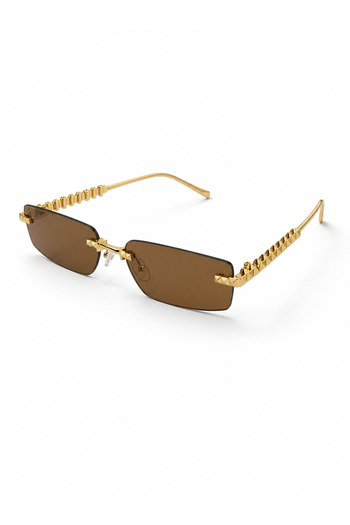 Chunky Frame Slimora Royal Kahverengi Gold Çerçeveli Ultra Hafif Uv400 Filtreli Kadın Güneş Gözlüğü görsel 3