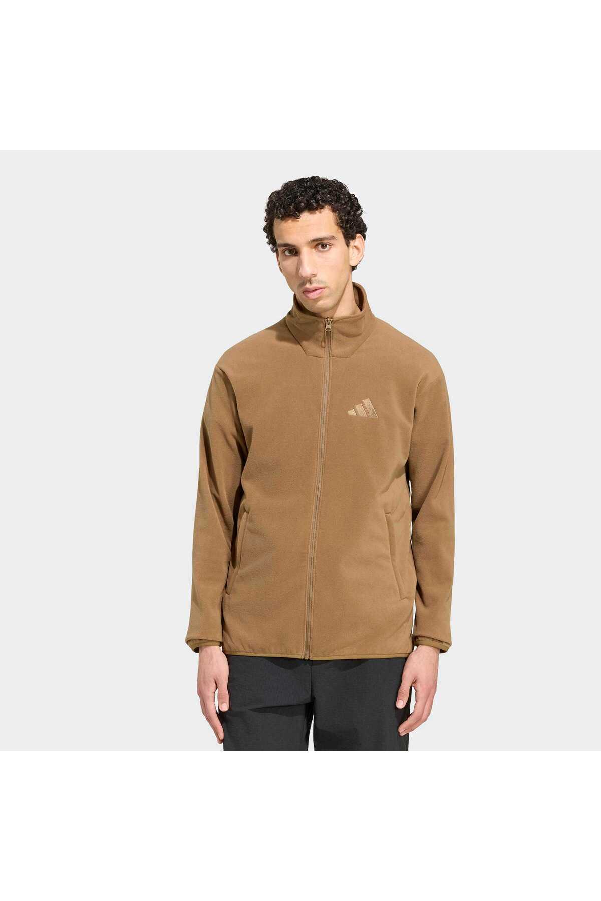adidas Mt Ess Fz Fl Erkek Spor Softshell & Polar KY9788 — قهوه‌ای