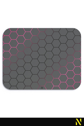 nilizma Pembe Siyah Petek Desenli Premium Mouse Pad Kaymaz Taban Ergonomik Of...