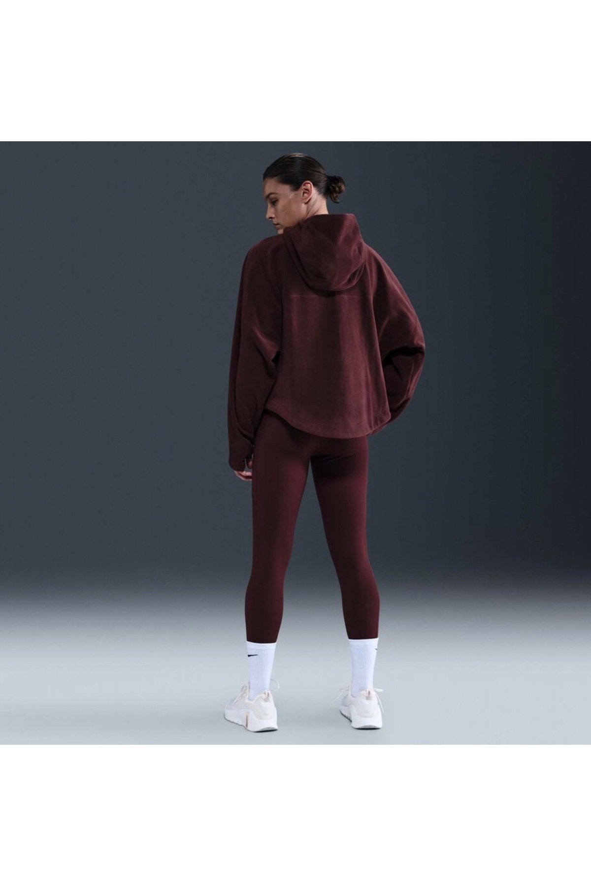 Nike Therma-Fit Full-Zip Top Polar Kadın Bordo Antrenman Sweatshirt KUZEY SPORT görsel 4