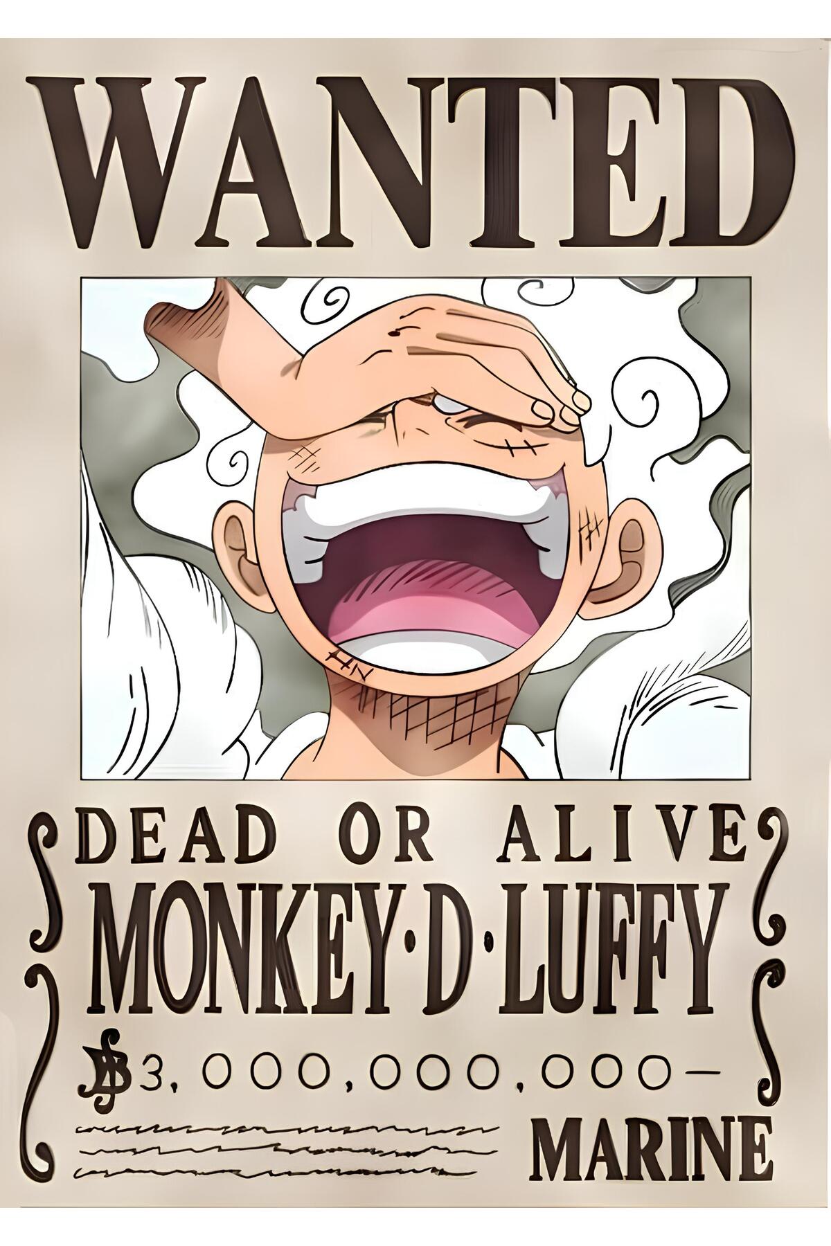 ESLEM One Piece Luffy Gear 5 Wanted Poster Anime Kalın Kağıt Duvar