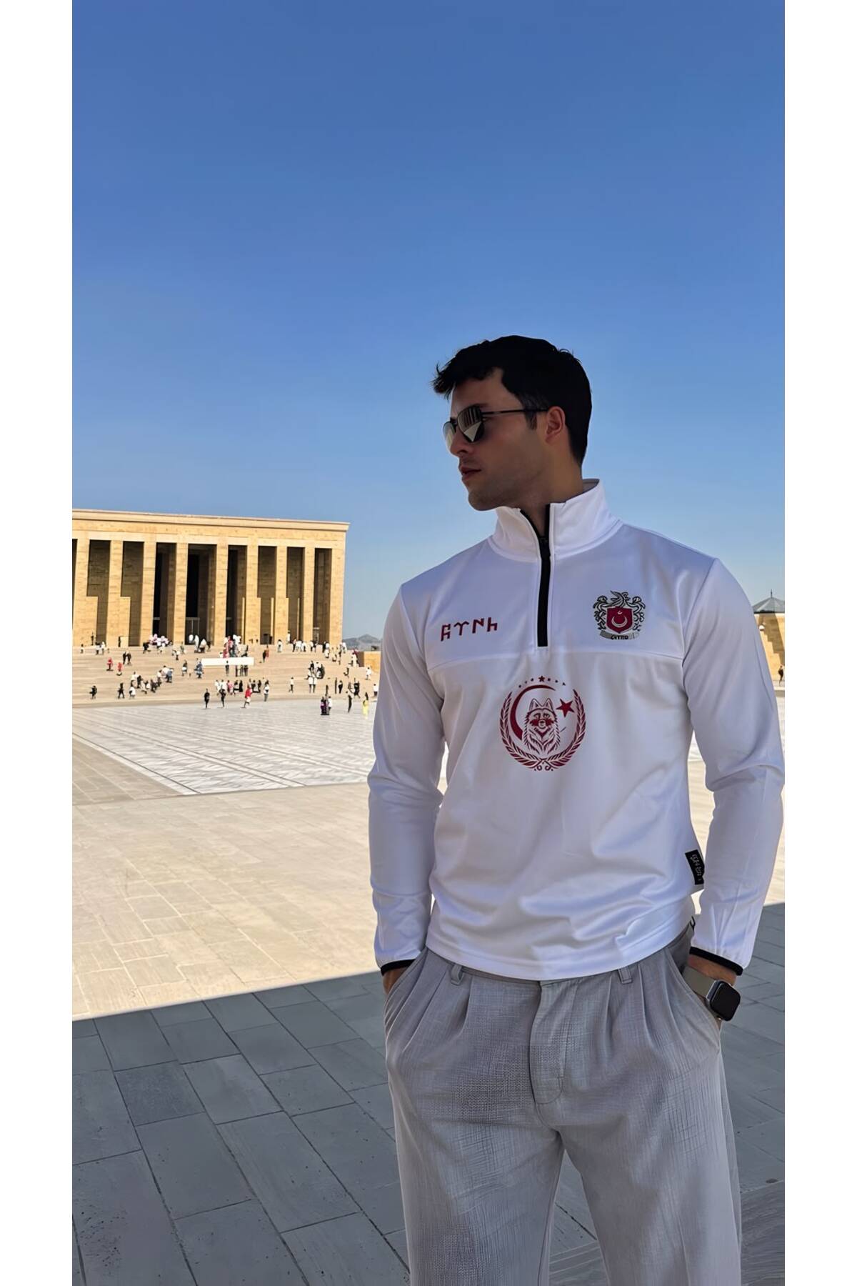 Türkiye Bozkurt Baskılı Özel Tasarım Sweatshirt — سفید TÜRKBZKRT — تصویر 3 از 4