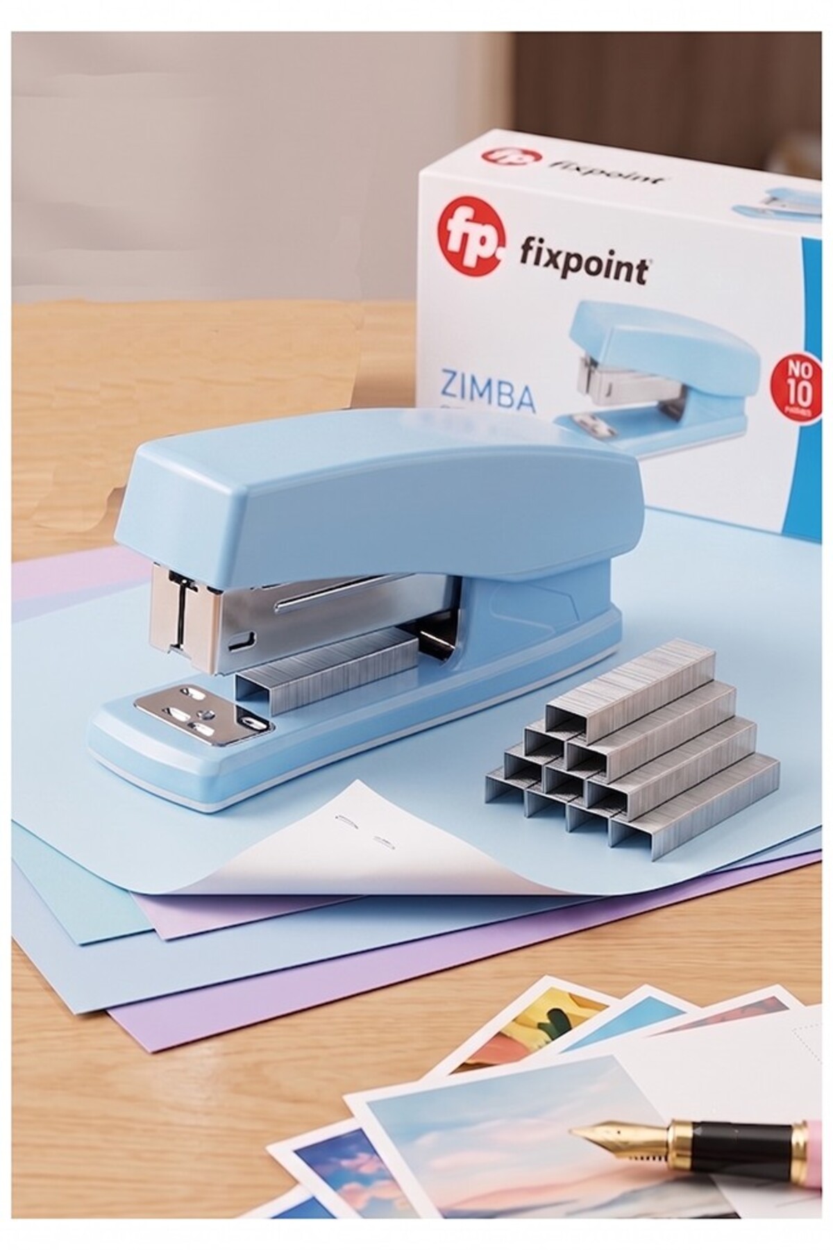 shinba Artmaster Açık Mavi Zımba Makinesi No:10 1 Adet Fixpoint P-4499