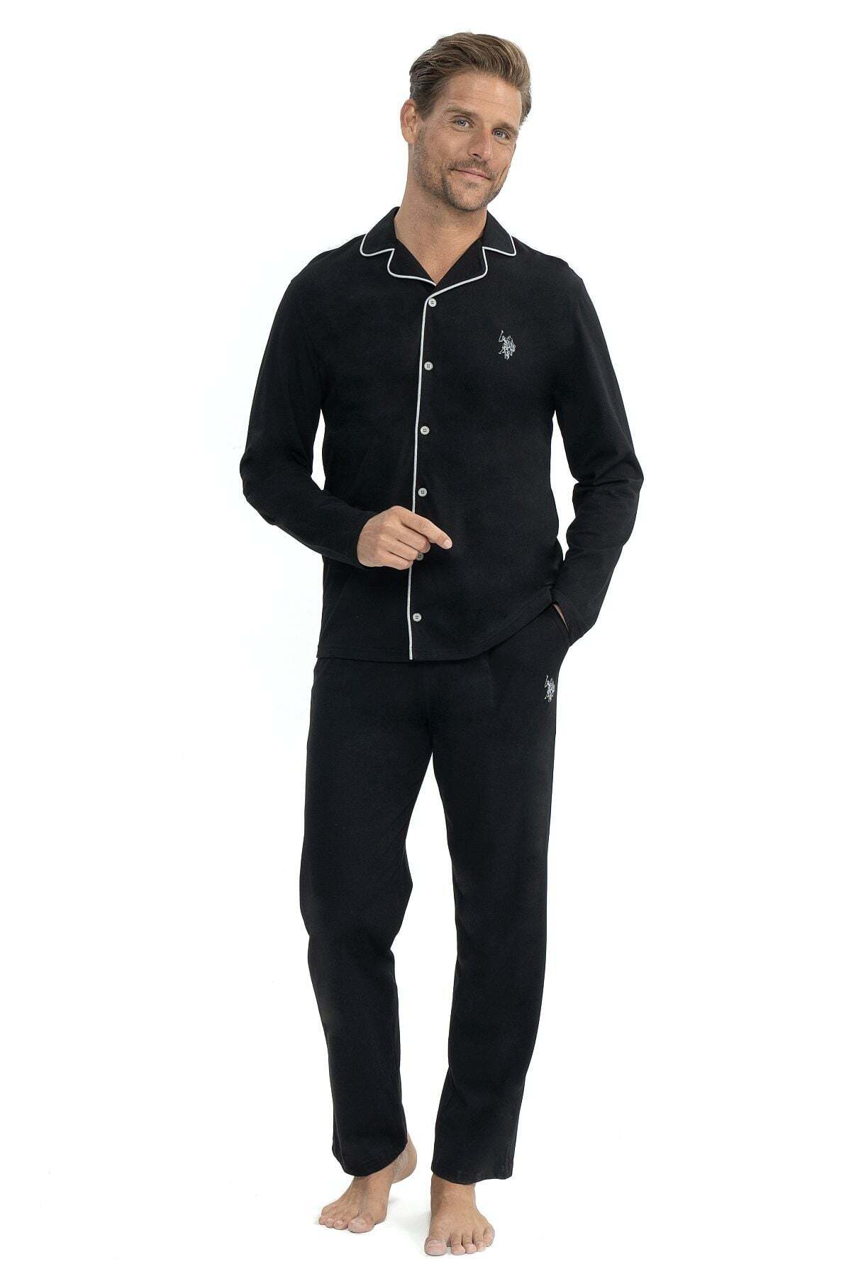 ست پیژامه و لباس خواب مردانه یقه پیراهنی | یو اس پولو U.S. Polo Assn. GNDUSP12039 TR - تصویر 3
