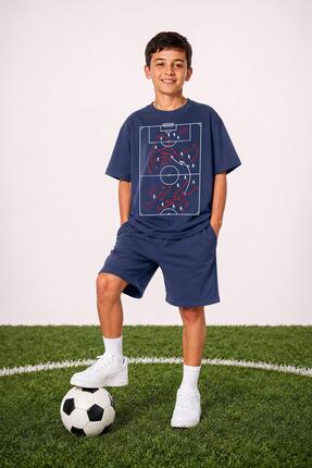 Perendi Erkek Çocuk Futbol Taktik Baskılı Şortlu Takım