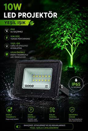 Noas 10 WATT LED PROJEKTÖR YEŞİL