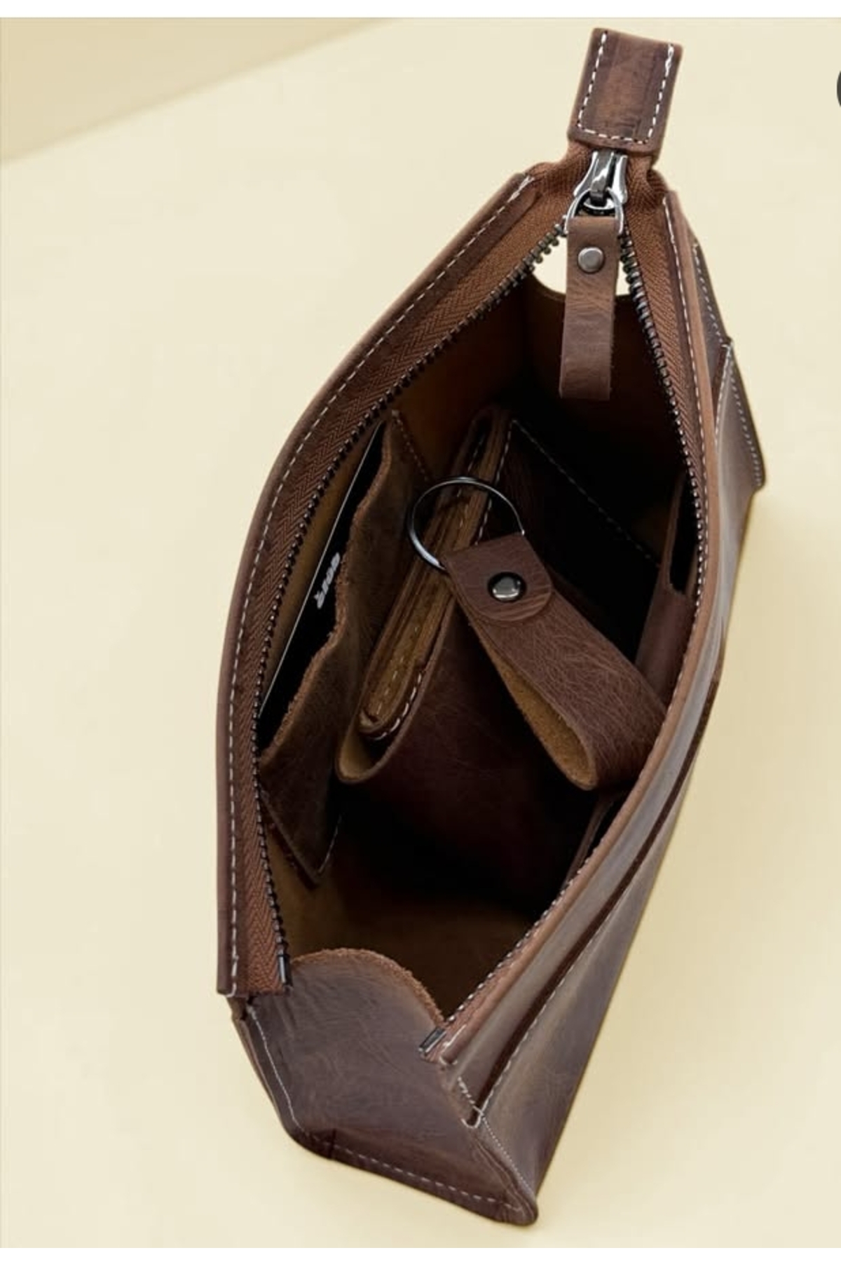 Vintage Leather Hakiki Deri Erkek El Çantası görsel 3