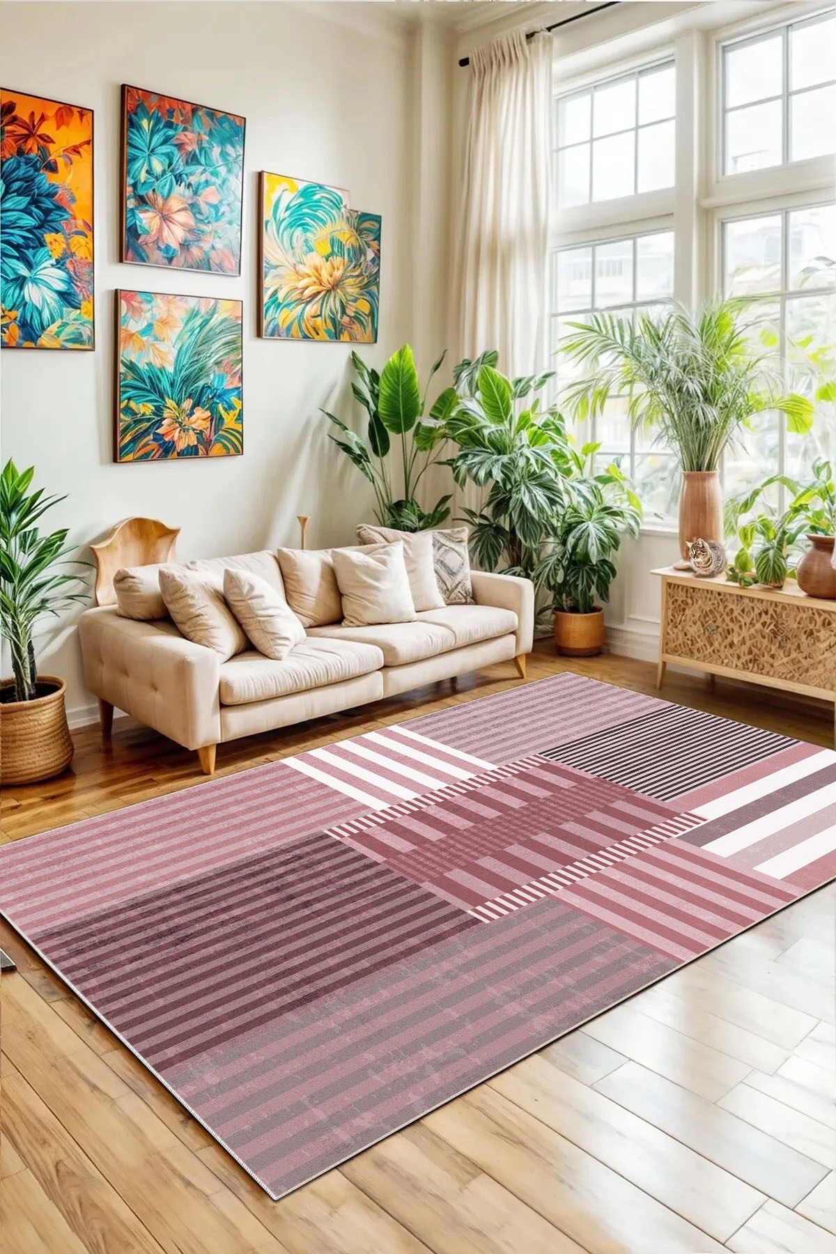 Salon Carpet Kitchen Carpet Runner Geometric Scandinavian Antiquated Digital Printing Washable carpet 9130