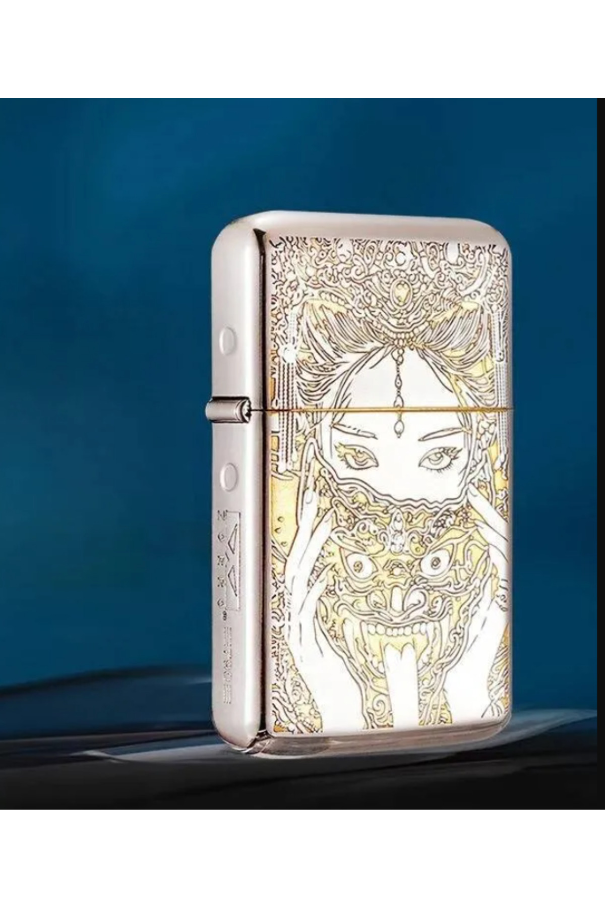 Turan Lighter Zorro Maskeli Japon Kadın Gravürlü Lüks Benzinli