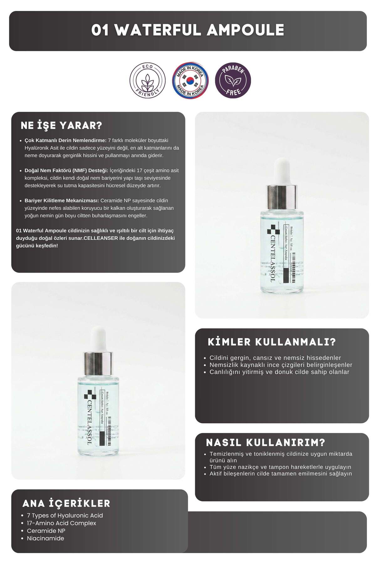 centecassol Reset Skin Kit 5'li Kore Cilt Bakım Seti Ampul ve