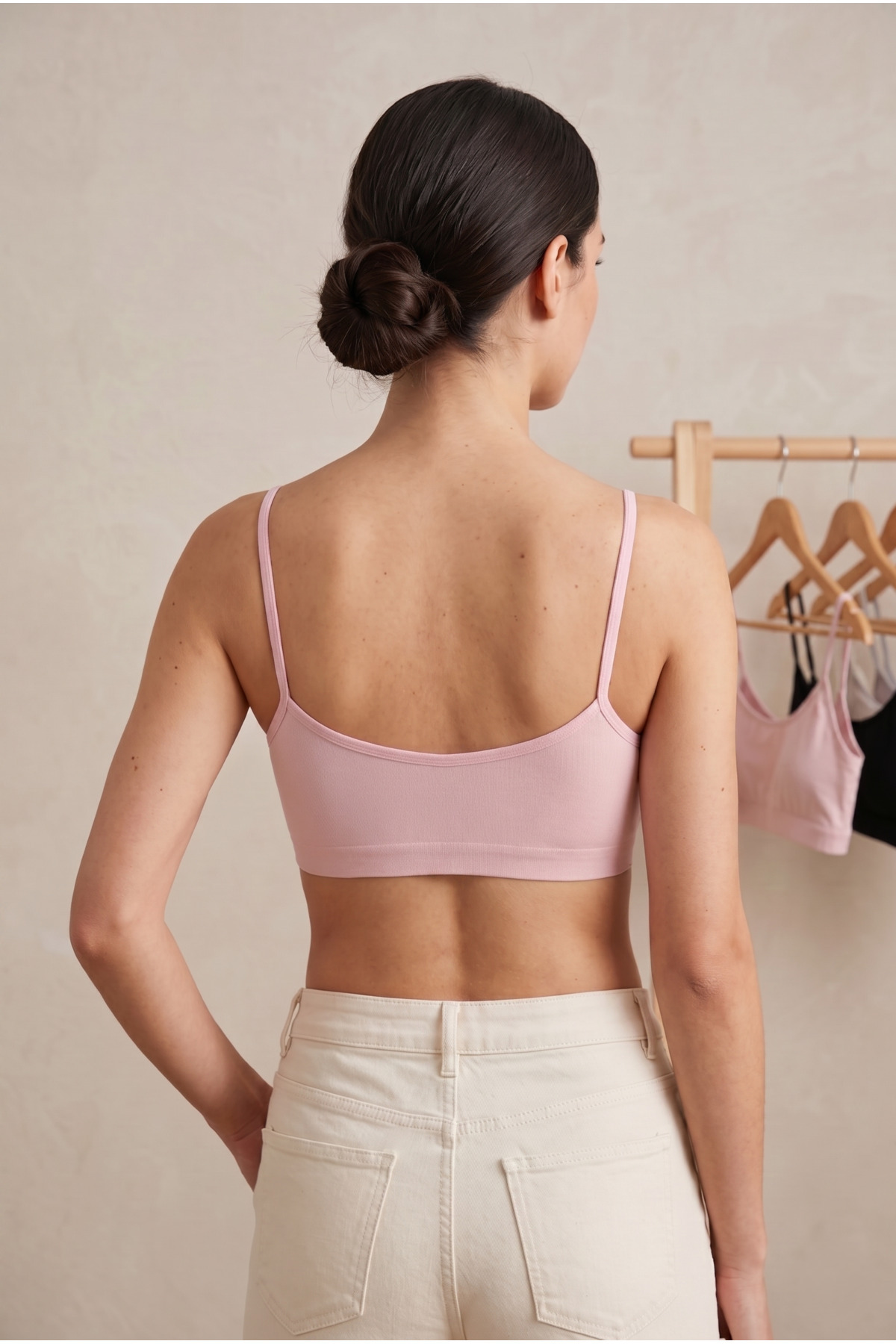 underwear bodyway 3'lü Set Pedli Pamuklu Bralet - Telsiz İnce Askılı Uyku ve Günlük Konfor Sporcu Büstiyeri görsel 4