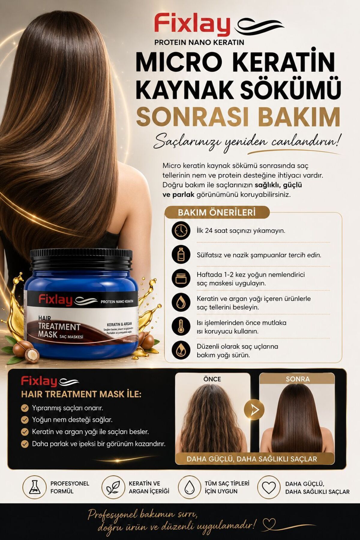 MICRO KERATIN KAYNAK SÖKÜCÜ VE KERATIN SAÇ BAKIM MASKESİ 2LI SET — MIC566789 — تصویر 2 از 3