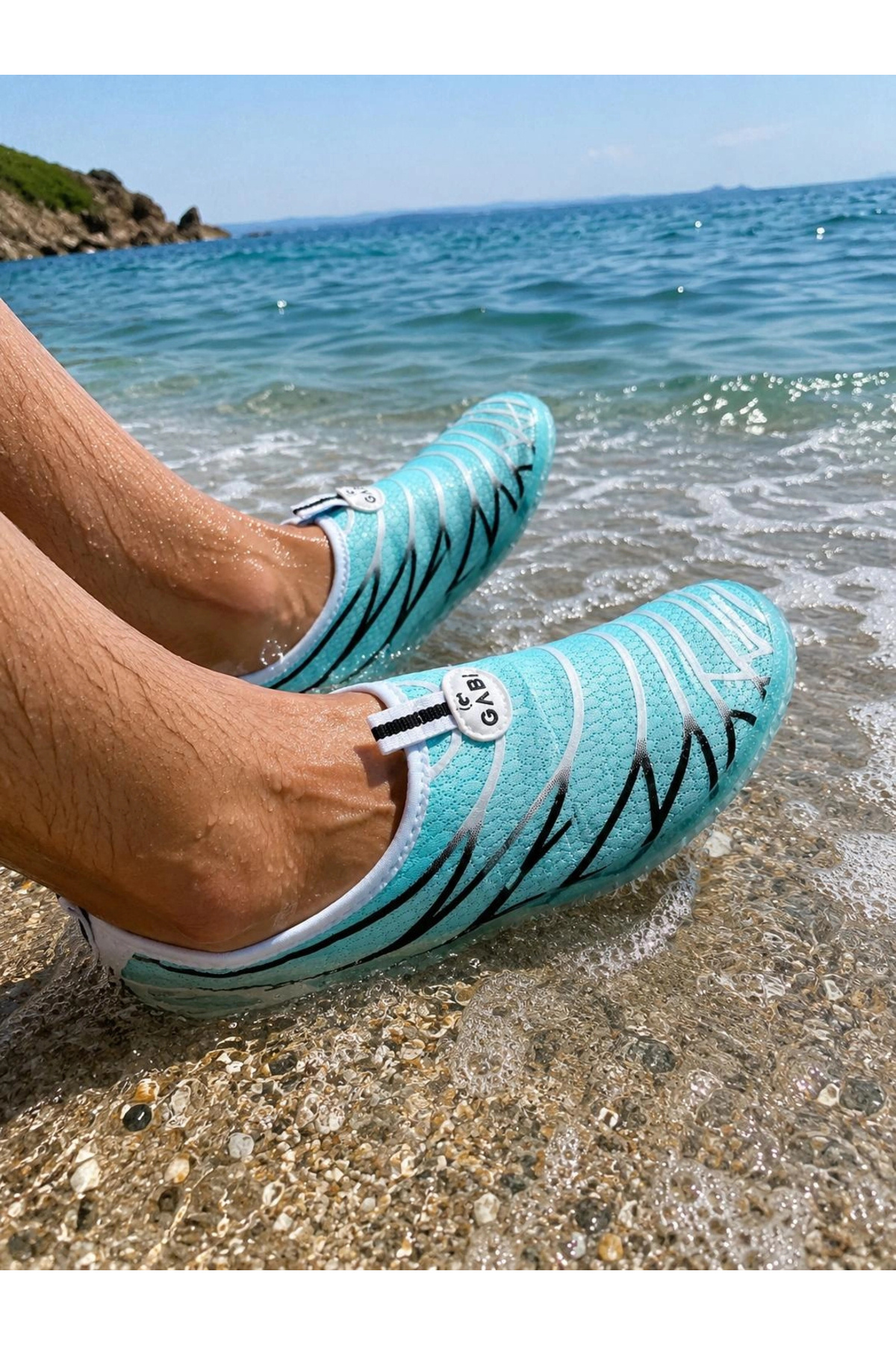 belixspor Belix Gabi Kaydırmaz Tabanlı Hızlı Kuruyan Deniz ve Plaj Ayakkabısı 36-40 Aqua Turkuaz görsel 3