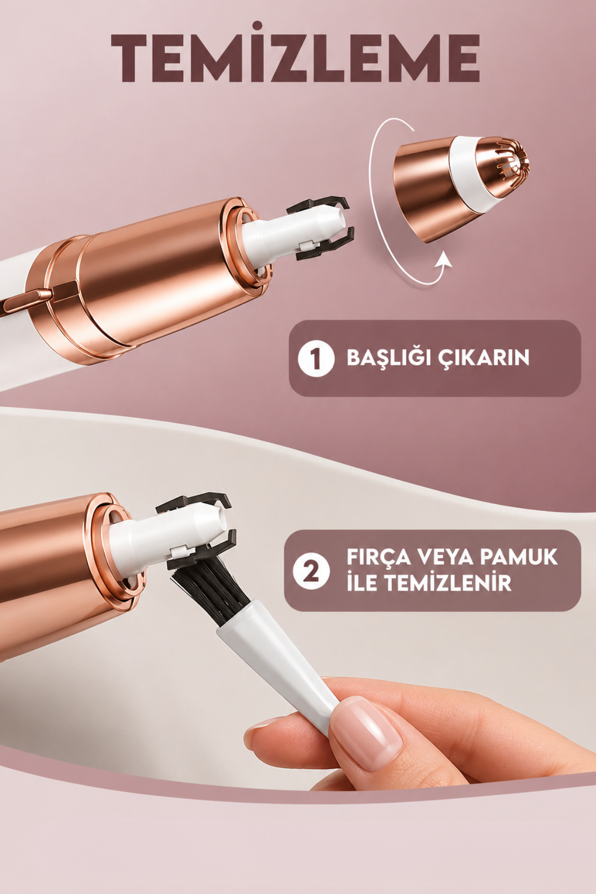  اپیلاتور رفع موهای زائد ابرو و صورت، قابل شارژ با USB، چراغ LED، رفع موهای زائد حساس — DP-40E  — تصویر 8 از 8