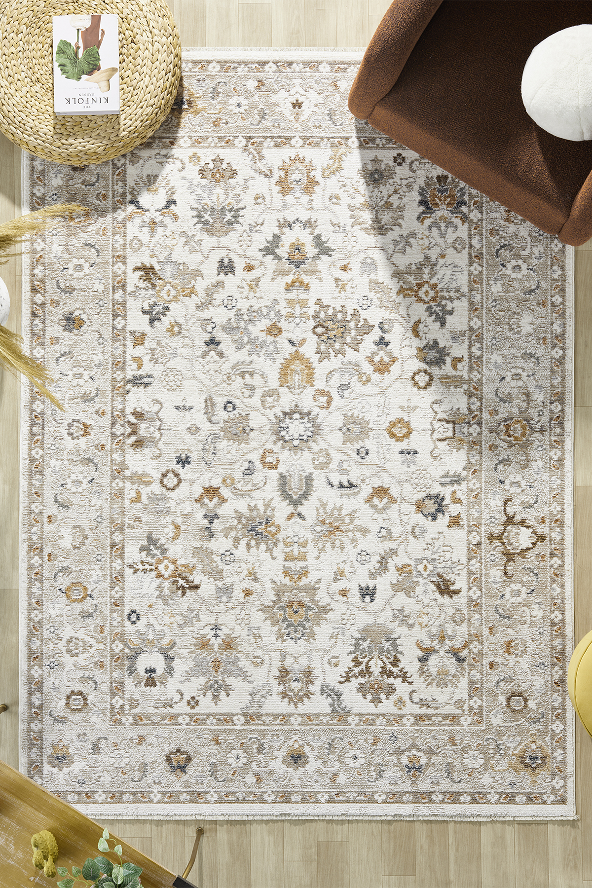 Aloria 100% Polyester Vintage Modern Woven Living Room Rug