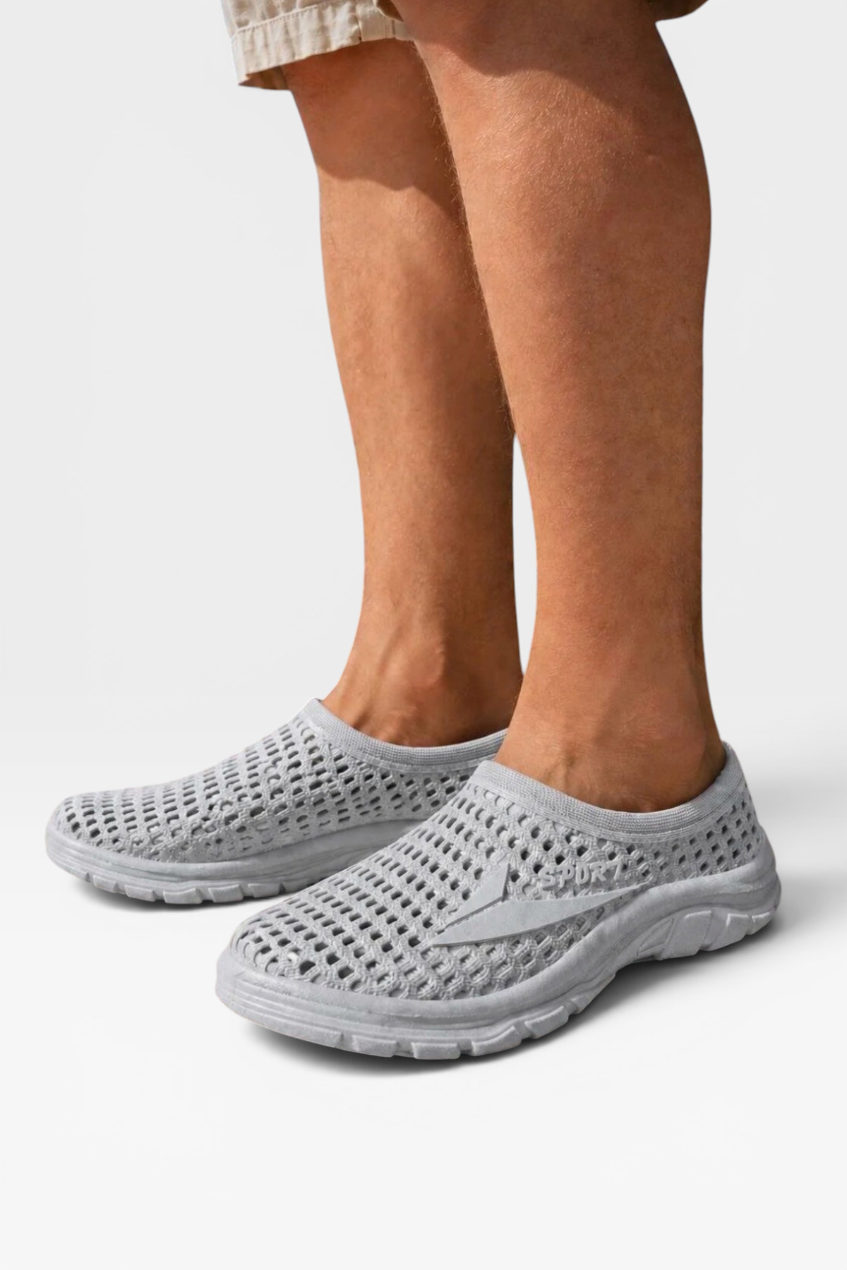Liger Unisex Yazlık Çok Amaçlı Havuz Plaj Bahçe Anatomik Yumuşak Taban Günlük Ayakkabı GRİ görsel 2