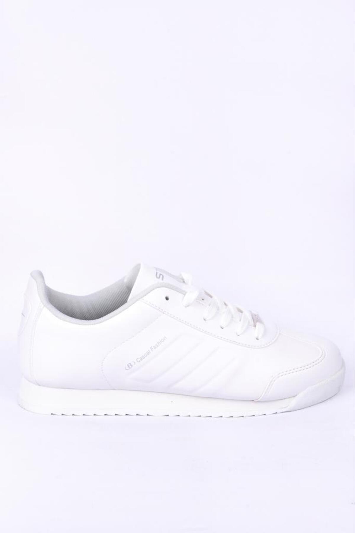 Bestof 061 Unisex Siyah Sneaker Günlük Spor Ayakkabı — سفید ALKA061-3 — تصویر 3 از 5