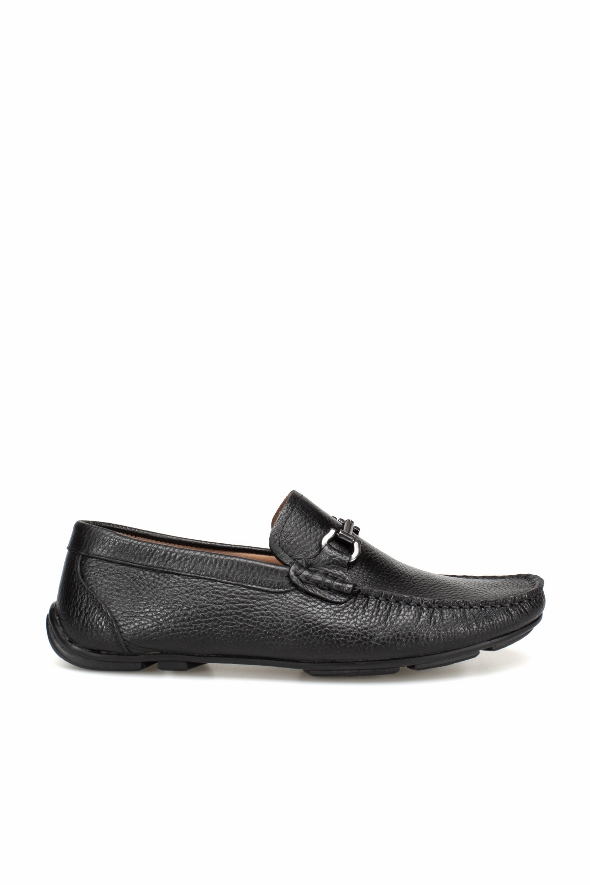 Alba Siyah Hakiki Deri Tokalı Erkek Loafer