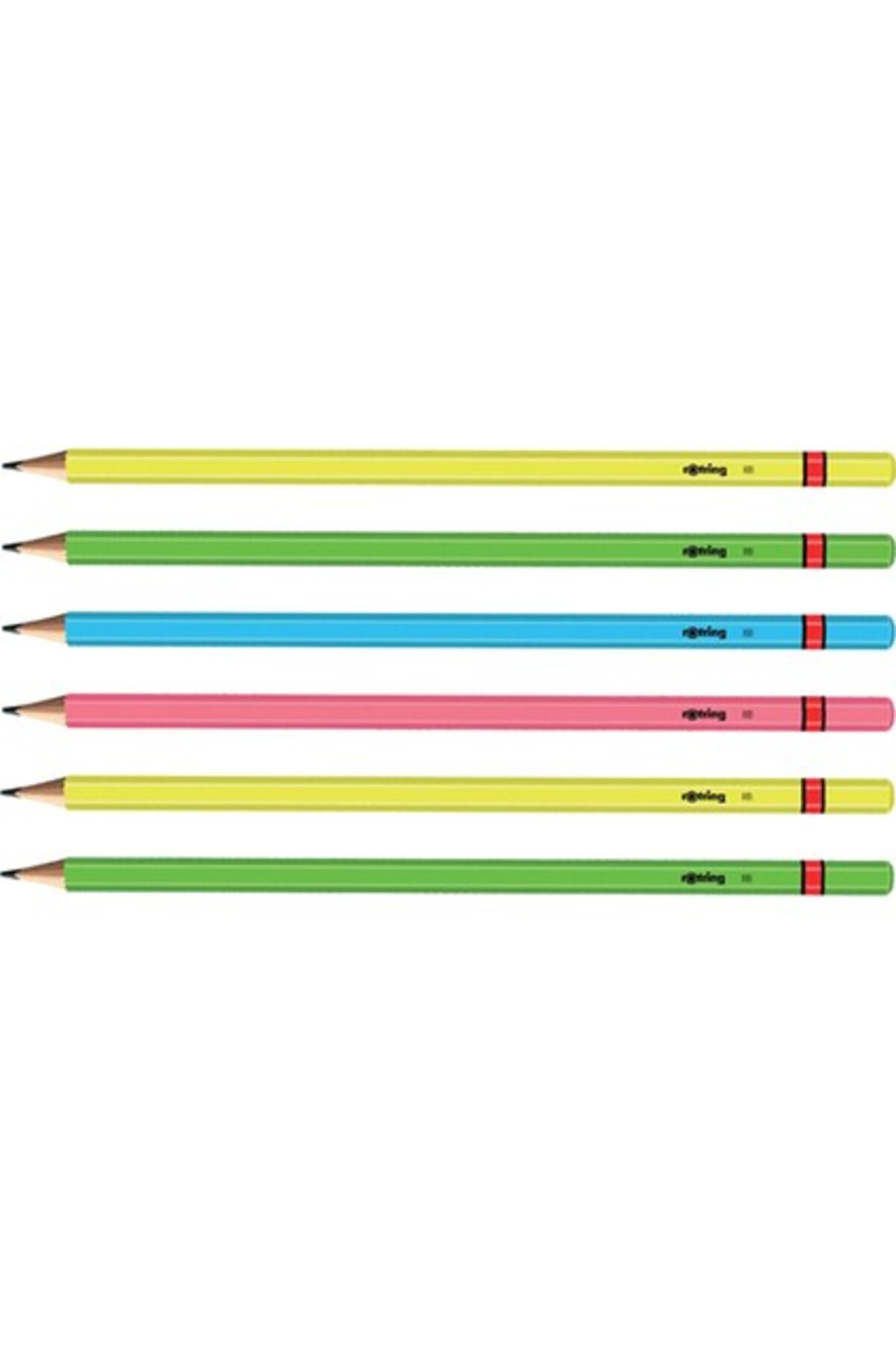 Rotring Neon Kurşun Kalem 6'lı Renkli Kalem Seti 6 Adet Çizim ve Tasarım İçin