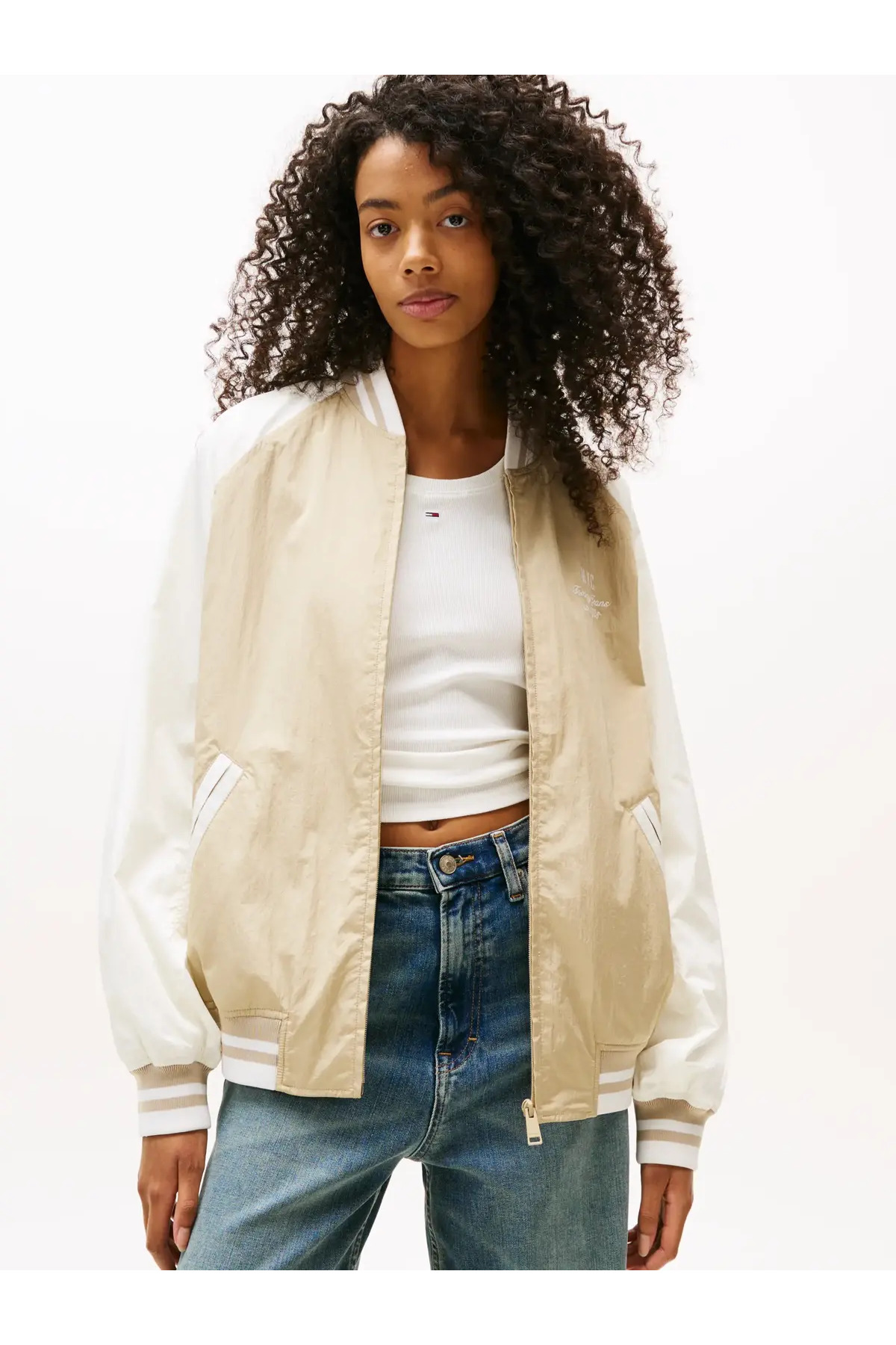 Tommy Hilfiger TJW SOUVENIR BOMBER Krem Kadın Bomber Ceket görsel 2