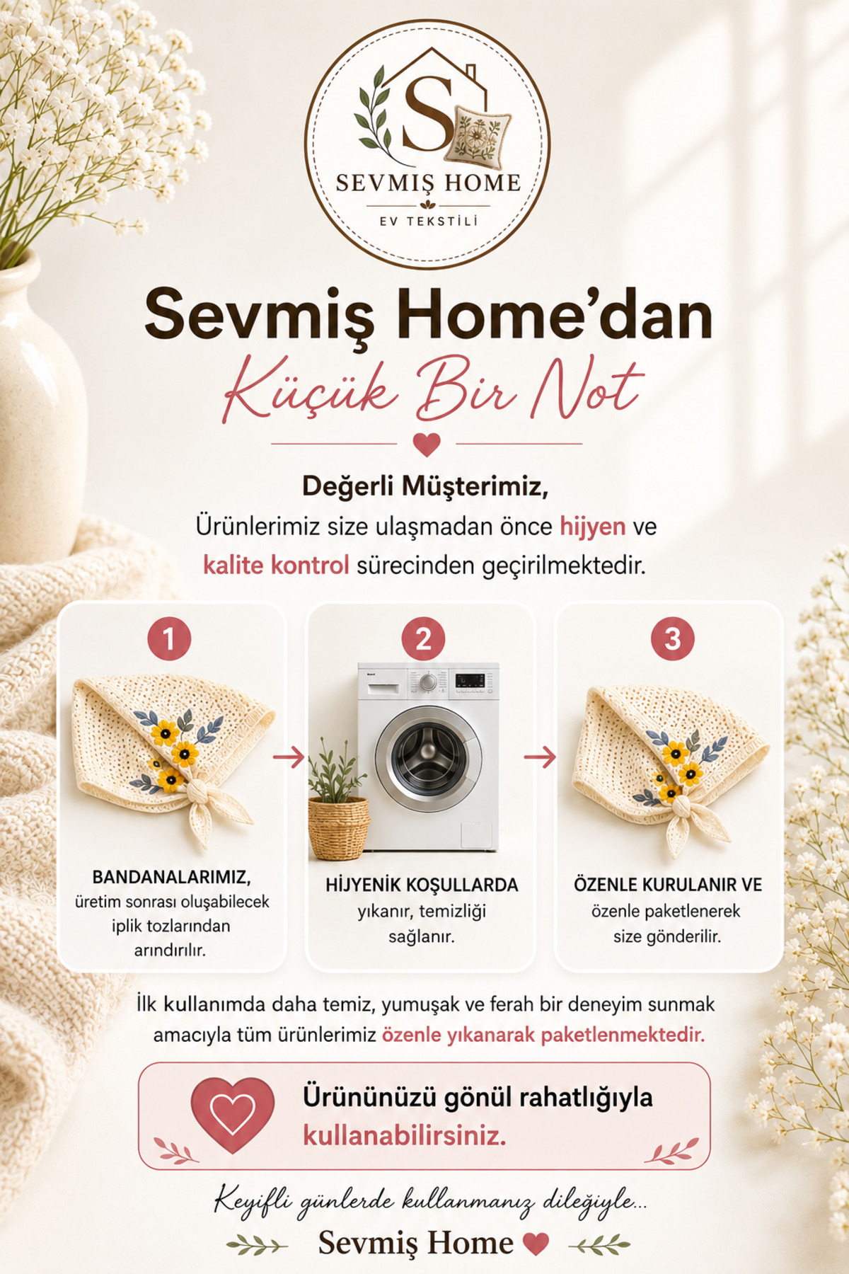 2li Anne & Kız Örgü Bandana Kombini – Çiçek Motifli Saç Bandanası (Çocuk 4-12 Yaş)