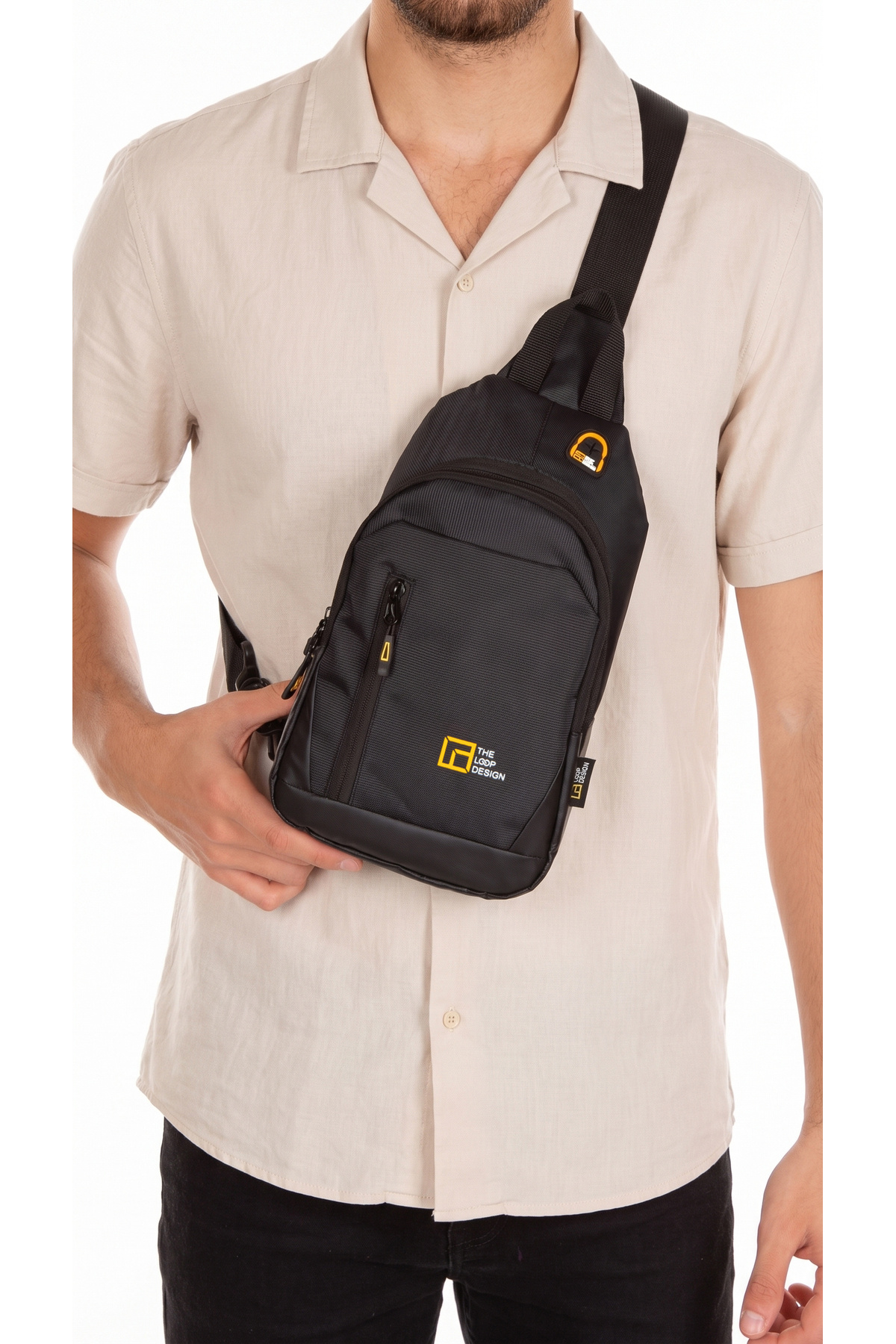 the loop design Unisex Çapraz Askılı Göğüs ve Omuz Çantası Günlük Body Bag görsel 4