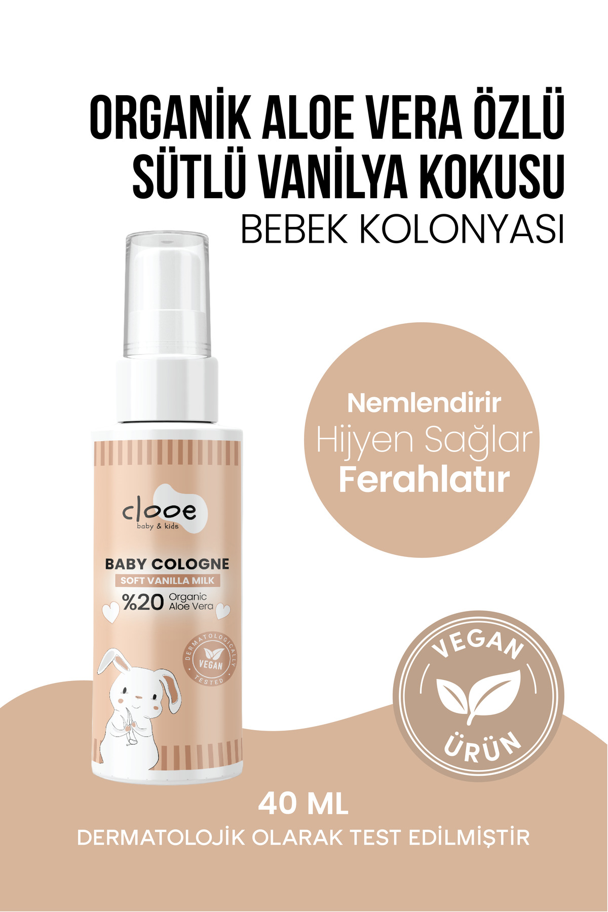 Vegan Bebek Kolonyası Seti Organik Aloe Vera Özlü Karma Paket 8x40ml — PKA054 — تصویر 7 از 8