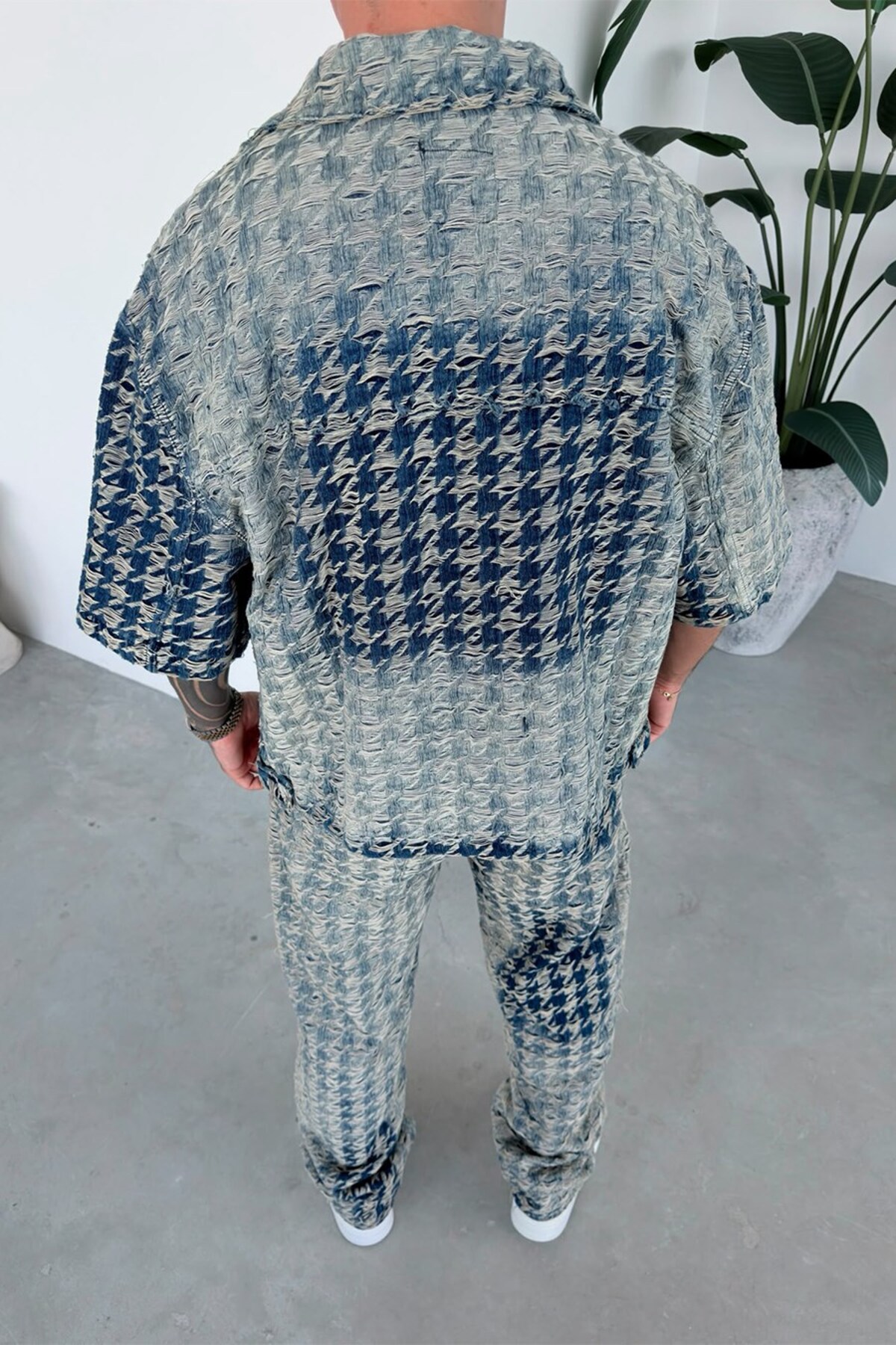 HAFKA Eskitme Mavi Storm Wash Boxy Fit Kot Ceket görsel 3