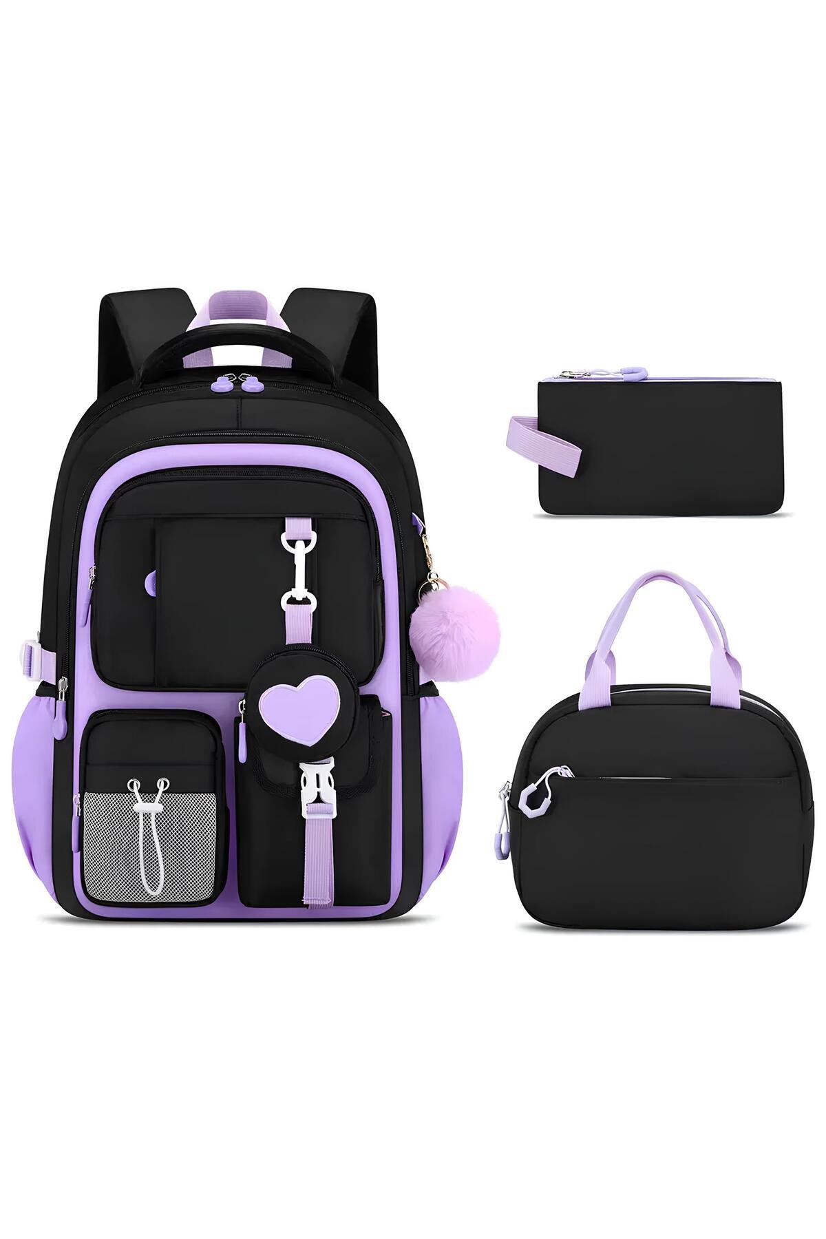 OricareFain 3 in 1 School Bag Top Bottom Set for Girls, Backpack 45x30x17 cm,...